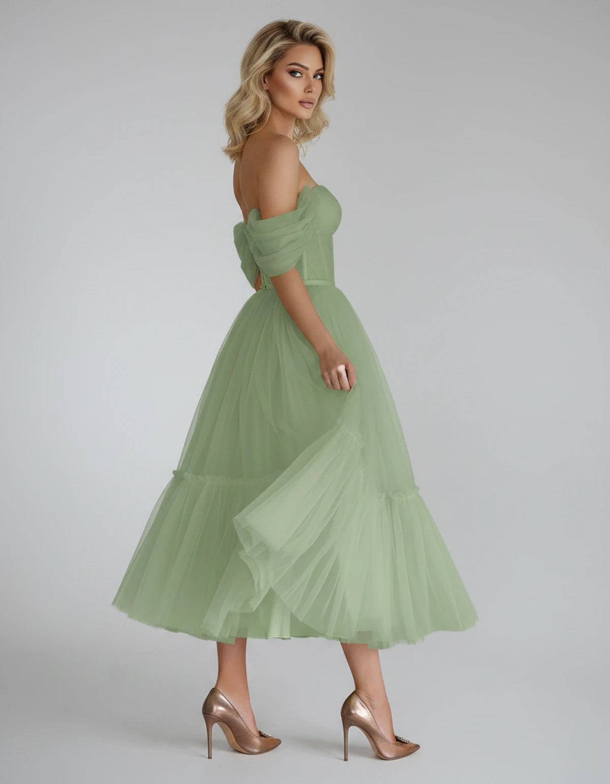 Azurine Midi Dresses — A Sage Green | SKU: SD-99025-asagegreen-2,SD-99025-asagegreen-4,SD-99025-asagegreen-6,SD-99025-asagegreen-8,SD-99025-asagegreen-10,SD-99025-asagegreen-12,SD-99025-asagegreen-14,SD-99025-asagegreen-16,SD-99025-asagegreen-16W,SD-99025-asagegreen-18W,SD-99025-asagegreen-20W,SD-99025-asagegreen-22W