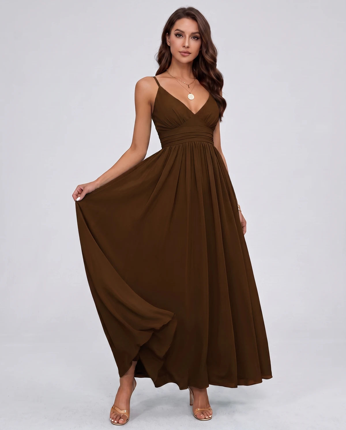 Belisse Maxi Dress — Brown