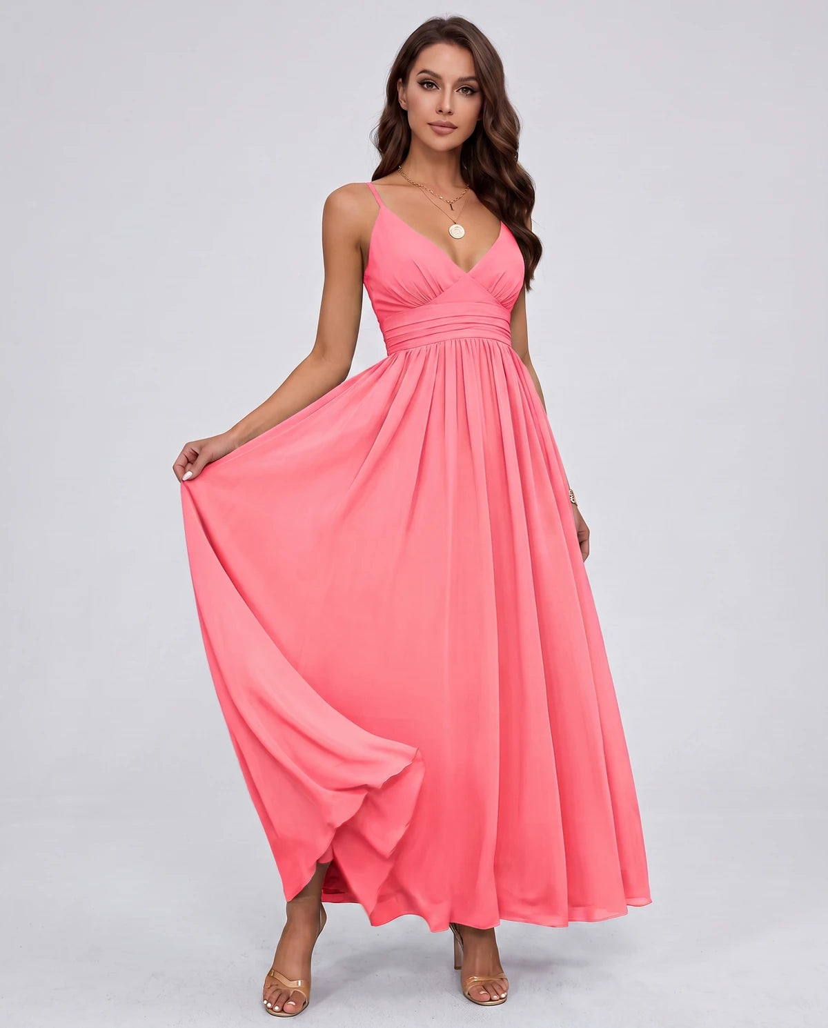 Belisse Maxi Dress — Coral