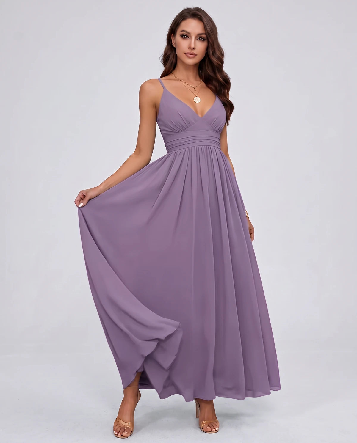 Belisse Maxi Dress — Dusty Purple