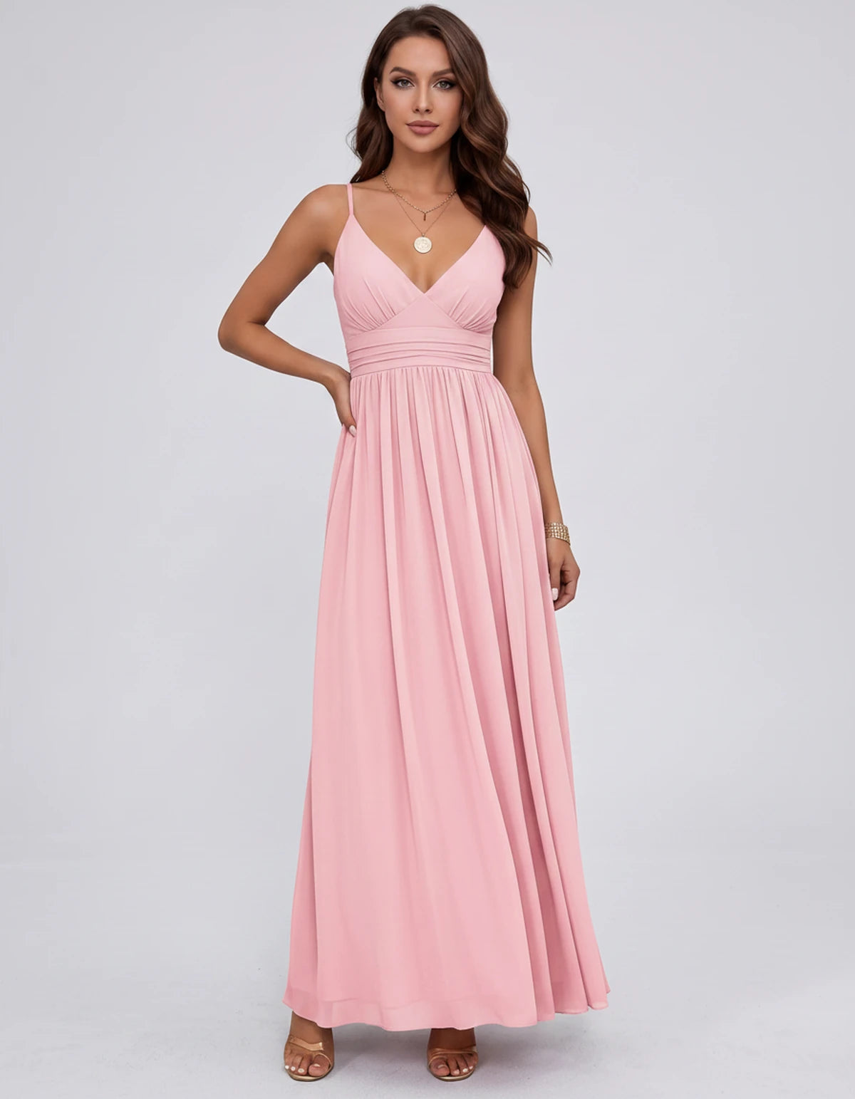 Belisse Maxi Dress — Pink | SKU: SD-82788-pink-2,SD-82788-pink-4,SD-82788-pink-6,SD-82788-pink-8,SD-82788-pink-10,SD-82788-pink-12,SD-82788-pink-14,SD-82788-pink-16,SD-82788-pink-16W,SD-82788-pink-18W,SD-82788-pink-20W,SD-82788-pink-22W