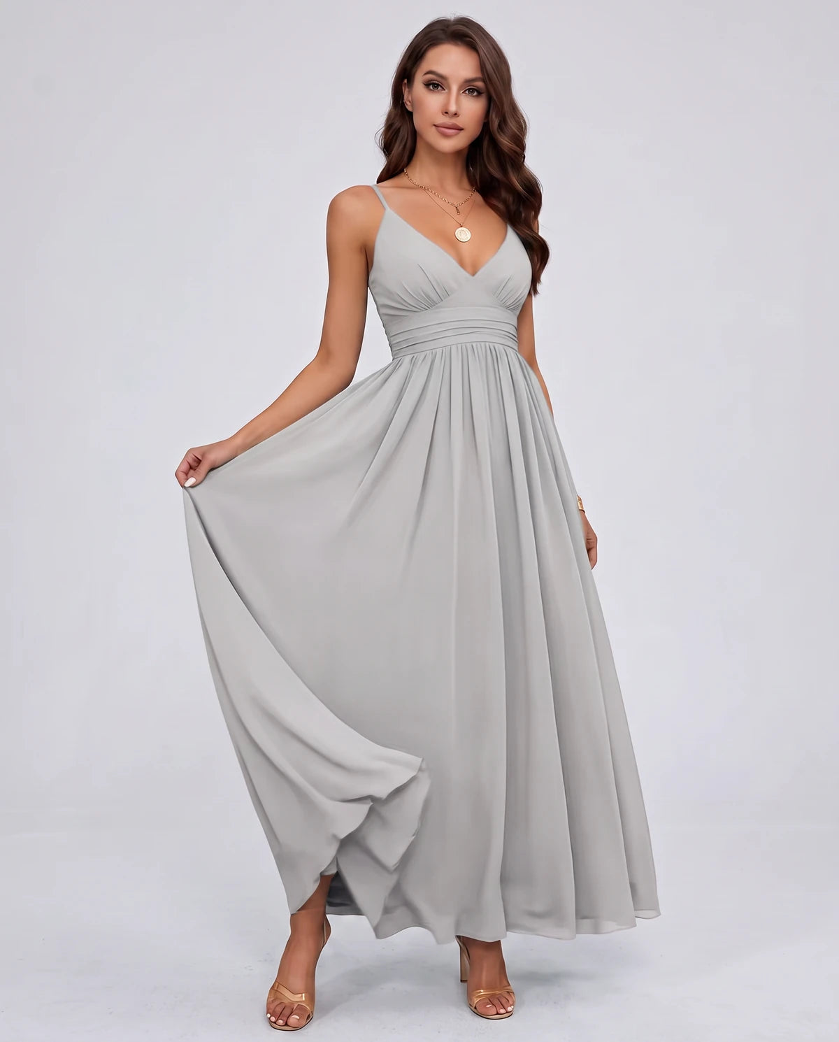 Belisse Maxi Dress — Silver