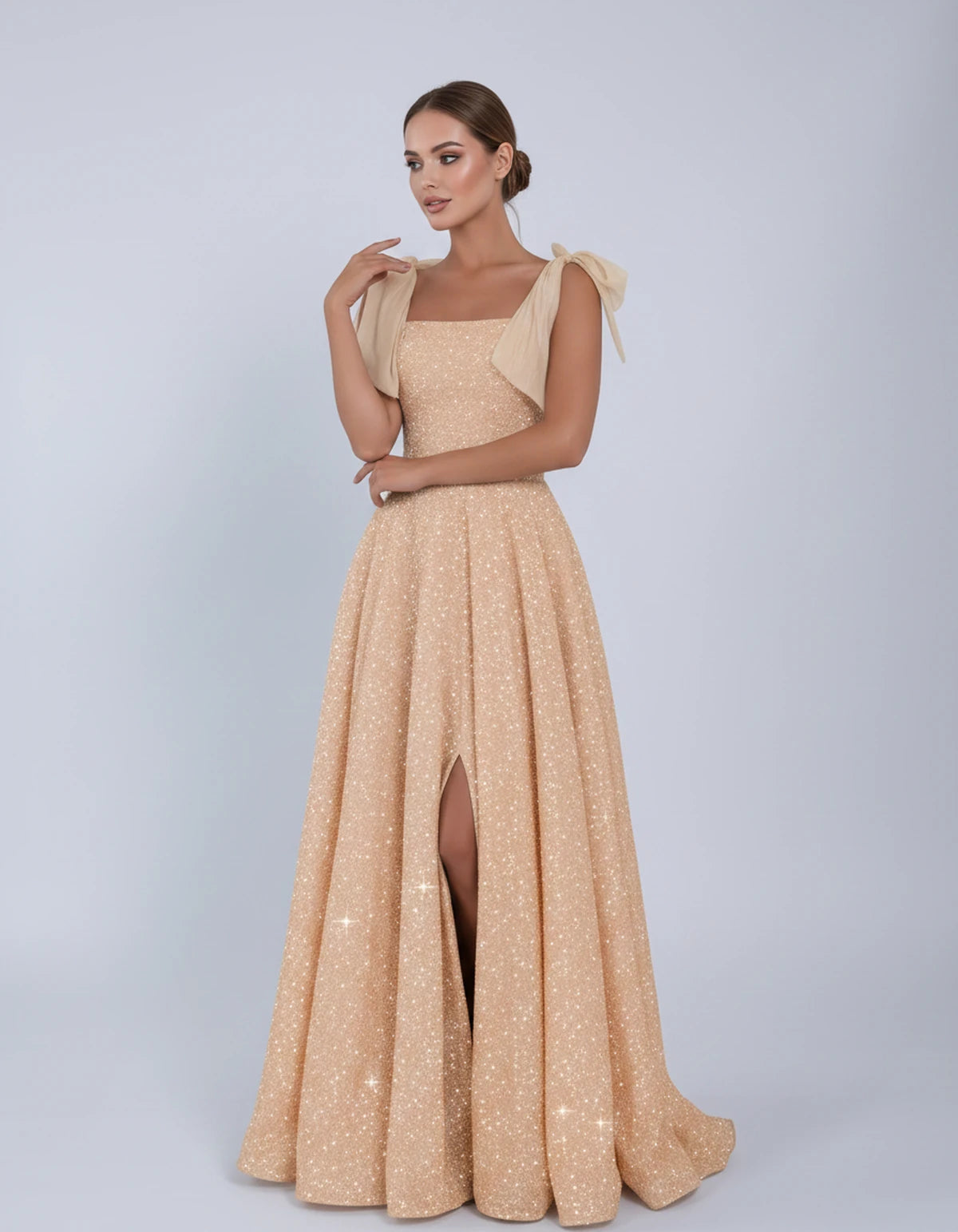 Bellamy Maxi Dress — Champagne | SKU: SD-00075-champagne-2,SD-00075-champagne-4,SD-00075-champagne-6,SD-00075-champagne-8,SD-00075-champagne-10,SD-00075-champagne-12,SD-00075-champagne-14,SD-00075-champagne-16,SD-00075-champagne-16W,SD-00075-champagne-18W,SD-00075-champagne-20W,SD-00075-champagne-22W