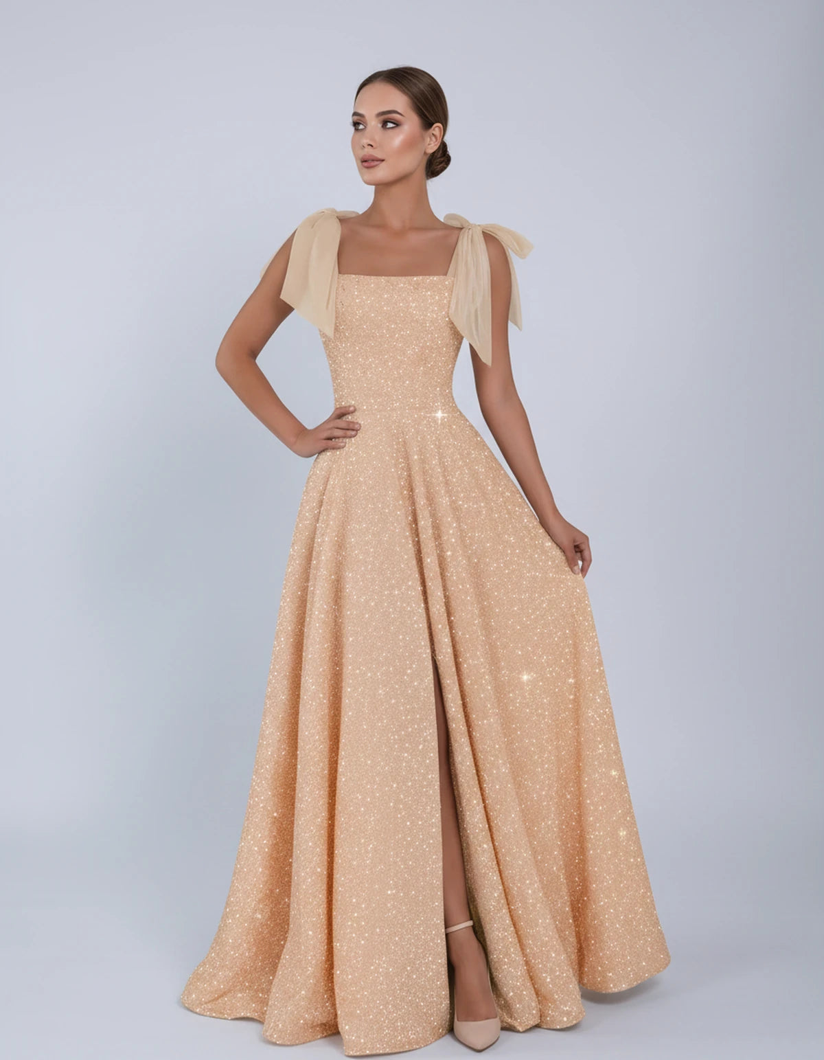Bellamy Maxi Dress — Champagne | SKU: SD-00075-champagne-2,SD-00075-champagne-4,SD-00075-champagne-6,SD-00075-champagne-8,SD-00075-champagne-10,SD-00075-champagne-12,SD-00075-champagne-14,SD-00075-champagne-16,SD-00075-champagne-16W,SD-00075-champagne-18W,SD-00075-champagne-20W,SD-00075-champagne-22W
