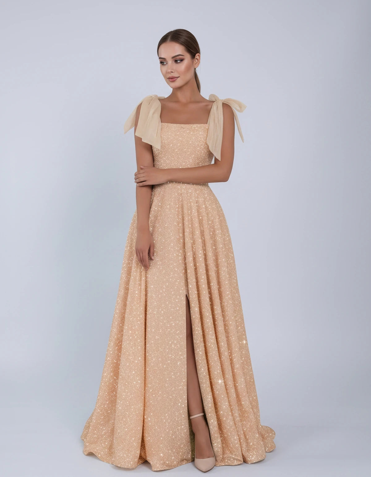 Bellamy Maxi Dress — Champagne | SKU: SD-00075-champagne-2,SD-00075-champagne-4,SD-00075-champagne-6,SD-00075-champagne-8,SD-00075-champagne-10,SD-00075-champagne-12,SD-00075-champagne-14,SD-00075-champagne-16,SD-00075-champagne-16W,SD-00075-champagne-18W,SD-00075-champagne-20W,SD-00075-champagne-22W
