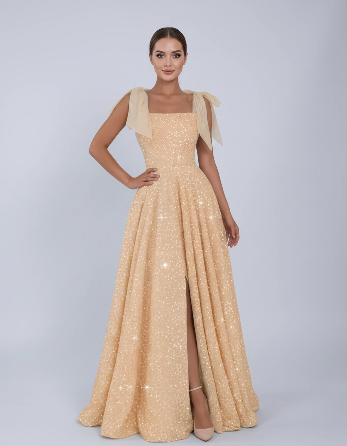 Bellamy Maxi Dress — Gold | SKU: SD-00075-gold-2,SD-00075-gold-4,SD-00075-gold-6,SD-00075-gold-8,SD-00075-gold-10,SD-00075-gold-12,SD-00075-gold-14,SD-00075-gold-16,SD-00075-gold-16W,SD-00075-gold-18W,SD-00075-gold-20W,SD-00075-gold-22W