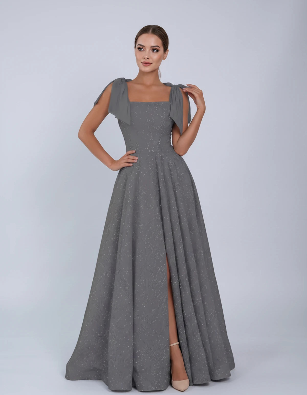 Bellamy Maxi Dress — Grey | SKU: SD-00075-grey-2,SD-00075-grey-4,SD-00075-grey-6,SD-00075-grey-8,SD-00075-grey-10,SD-00075-grey-12,SD-00075-grey-14,SD-00075-grey-16,SD-00075-grey-16W,SD-00075-grey-18W,SD-00075-grey-20W,SD-00075-grey-22W