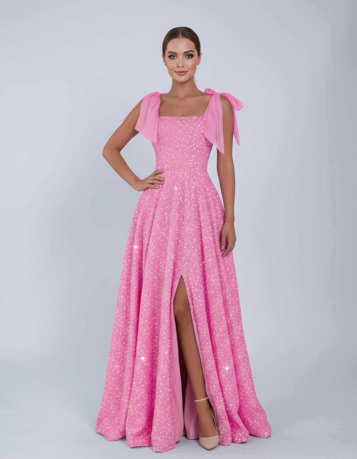 Bellamy Maxi Dress — Pink | SKU: SD-00075-pink-2,SD-00075-pink-4,SD-00075-pink-6,SD-00075-pink-8,SD-00075-pink-10,SD-00075-pink-12,SD-00075-pink-14,SD-00075-pink-16,SD-00075-pink-16W,SD-00075-pink-18W,SD-00075-pink-20W,SD-00075-pink-22W