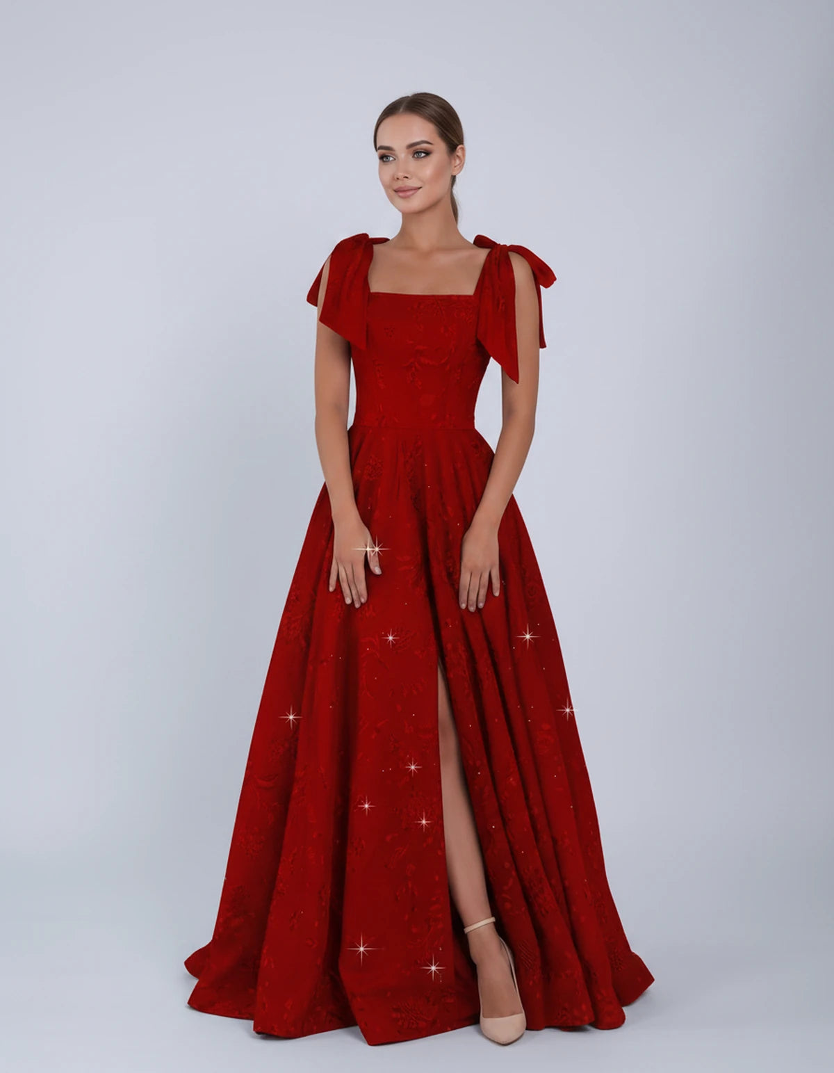 Bellamy Maxi Dress — Red | SKU: SD-00075-red-2,SD-00075-red-4,SD-00075-red-6,SD-00075-red-8,SD-00075-red-10,SD-00075-red-12,SD-00075-red-14,SD-00075-red-16,SD-00075-red-16W,SD-00075-red-18W,SD-00075-red-20W,SD-00075-red-22W