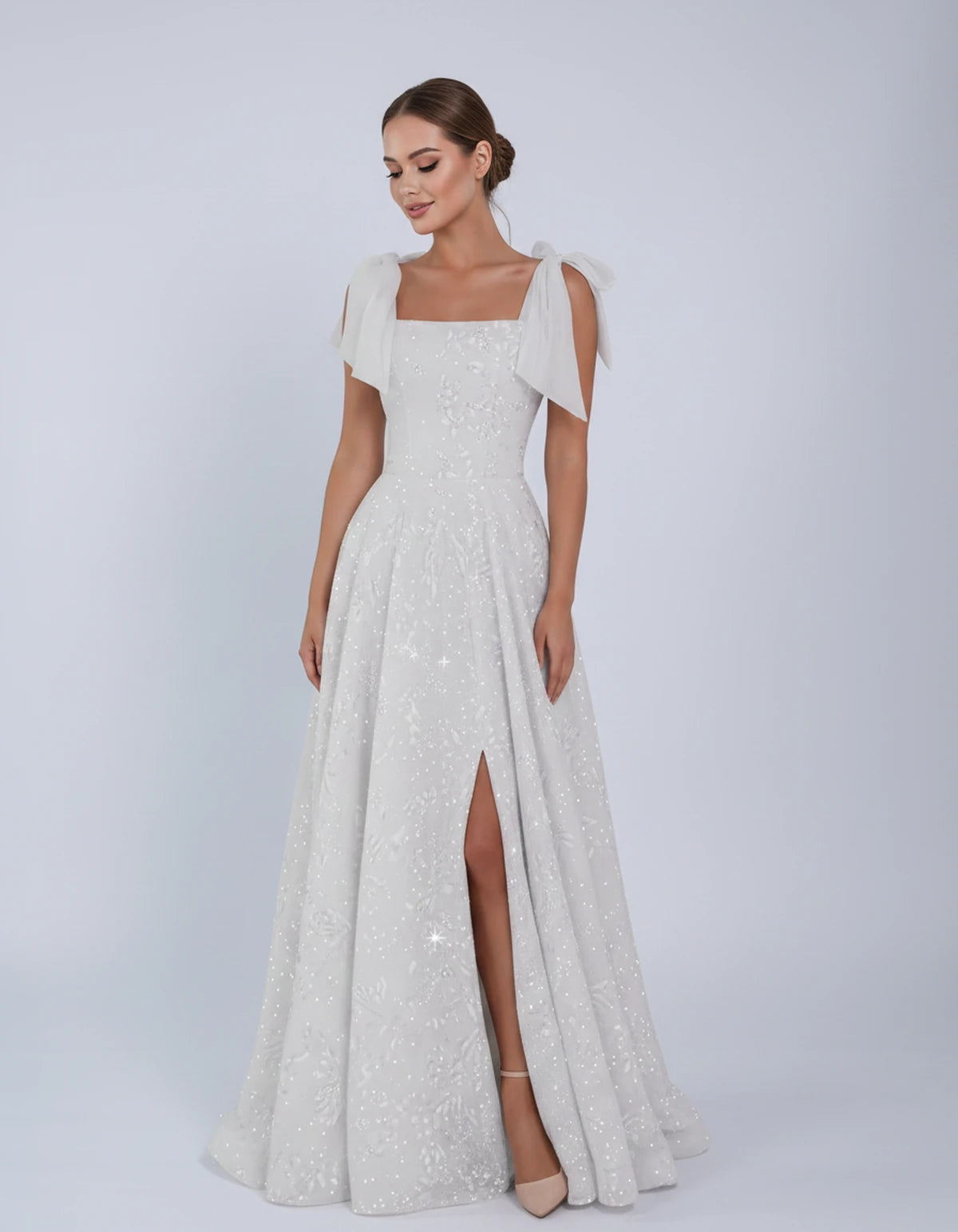 Bellamy Maxi Dress — Silver | SKU: SD-00075-silver-2,SD-00075-silver-4,SD-00075-silver-6,SD-00075-silver-8,SD-00075-silver-10,SD-00075-silver-12,SD-00075-silver-14,SD-00075-silver-16,SD-00075-silver-16W,SD-00075-silver-18W,SD-00075-silver-20W,SD-00075-silver-22W