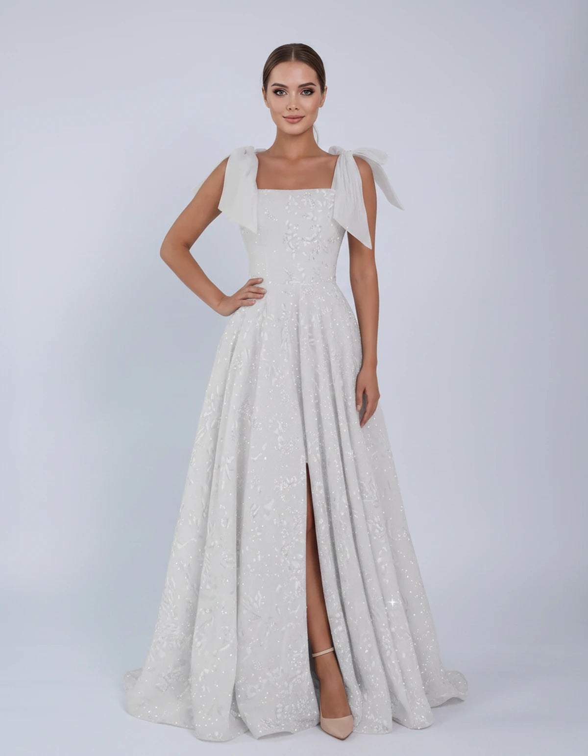 Bellamy Maxi Dress — Silver | SKU: SD-00075-silver-2,SD-00075-silver-4,SD-00075-silver-6,SD-00075-silver-8,SD-00075-silver-10,SD-00075-silver-12,SD-00075-silver-14,SD-00075-silver-16,SD-00075-silver-16W,SD-00075-silver-18W,SD-00075-silver-20W,SD-00075-silver-22W