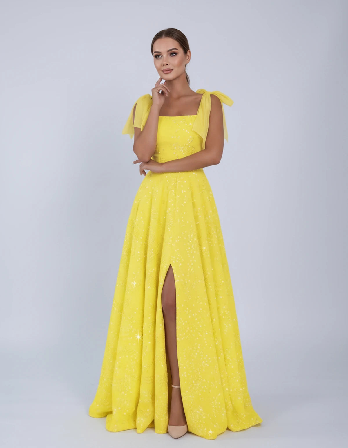 Bellamy Maxi Dress — Yellow | SKU: SD-00075-yellow-2,SD-00075-yellow-4,SD-00075-yellow-6,SD-00075-yellow-8,SD-00075-yellow-10,SD-00075-yellow-12,SD-00075-yellow-14,SD-00075-yellow-16,SD-00075-yellow-16W,SD-00075-yellow-18W,SD-00075-yellow-20W,SD-00075-yellow-22W