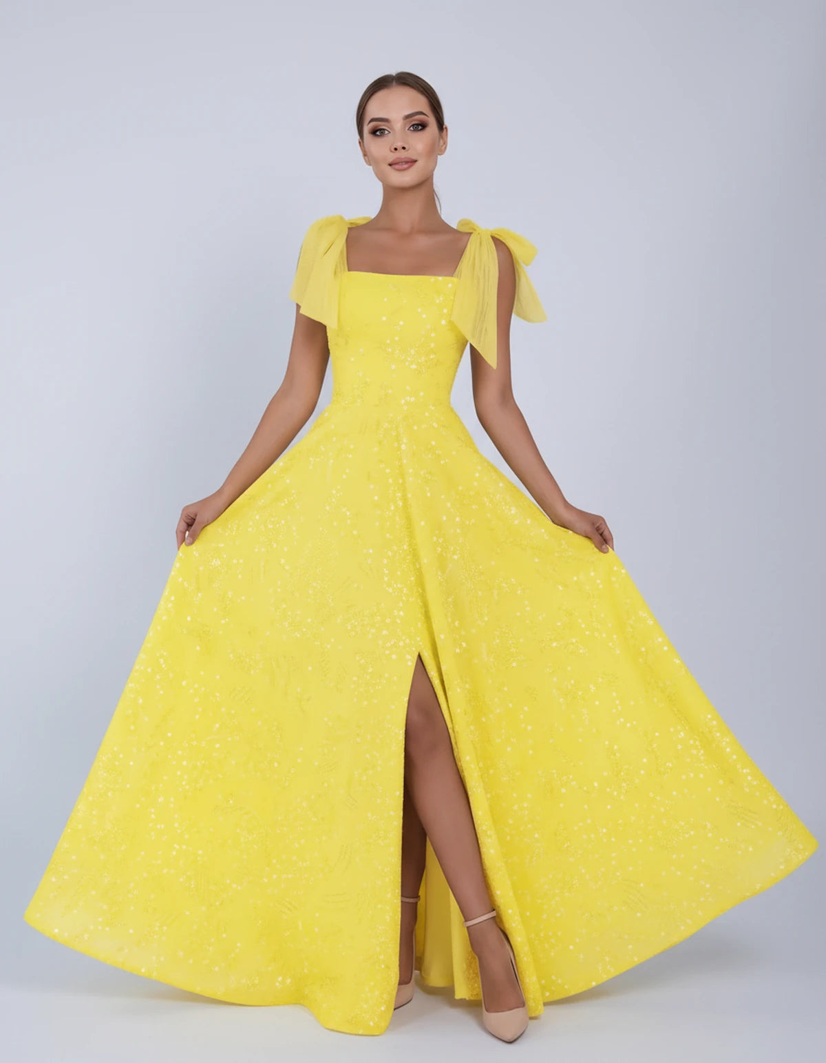 Bellamy Maxi Dress — Yellow | SKU: SD-00075-yellow-2,SD-00075-yellow-4,SD-00075-yellow-6,SD-00075-yellow-8,SD-00075-yellow-10,SD-00075-yellow-12,SD-00075-yellow-14,SD-00075-yellow-16,SD-00075-yellow-16W,SD-00075-yellow-18W,SD-00075-yellow-20W,SD-00075-yellow-22W