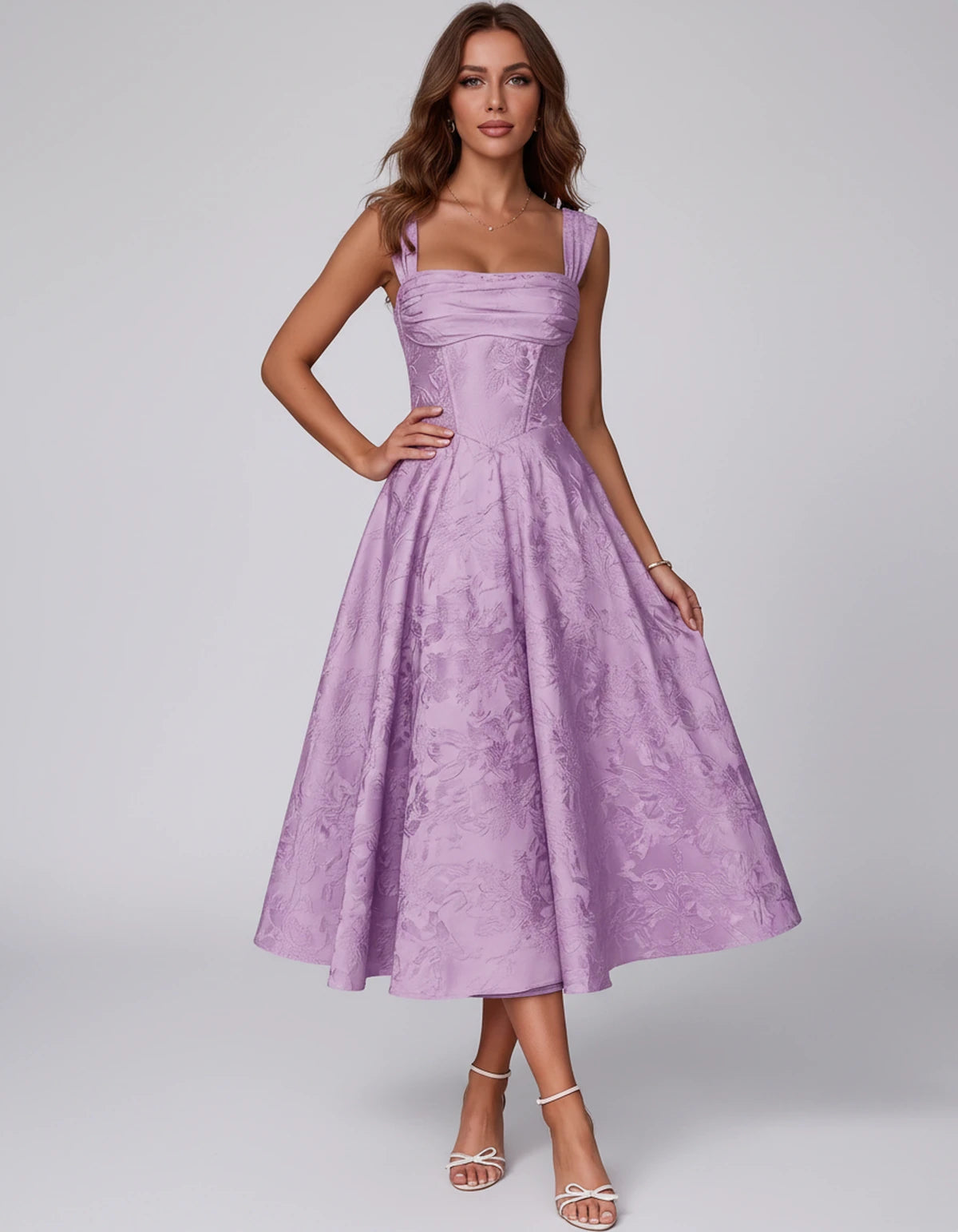 Bellerose Midi Dresses — Dusty Purple | SKU: SD-42237-dustypurple-2,SD-42237-dustypurple-4,SD-42237-dustypurple-6,SD-42237-dustypurple-8,SD-42237-dustypurple-10,SD-42237-dustypurple-12,SD-42237-dustypurple-14,SD-42237-dustypurple-16,SD-42237-dustypurple-16W,SD-42237-dustypurple-18W,SD-42237-dustypurple-20W,SD-42237-dustypurple-22W