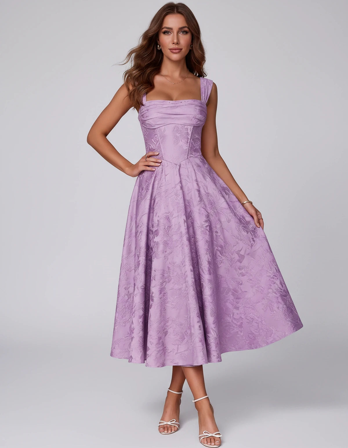 Bellerose Midi Dresses — Dusty Purple | SKU: SD-42237-dustypurple-2,SD-42237-dustypurple-4,SD-42237-dustypurple-6,SD-42237-dustypurple-8,SD-42237-dustypurple-10,SD-42237-dustypurple-12,SD-42237-dustypurple-14,SD-42237-dustypurple-16,SD-42237-dustypurple-16W,SD-42237-dustypurple-18W,SD-42237-dustypurple-20W,SD-42237-dustypurple-22W