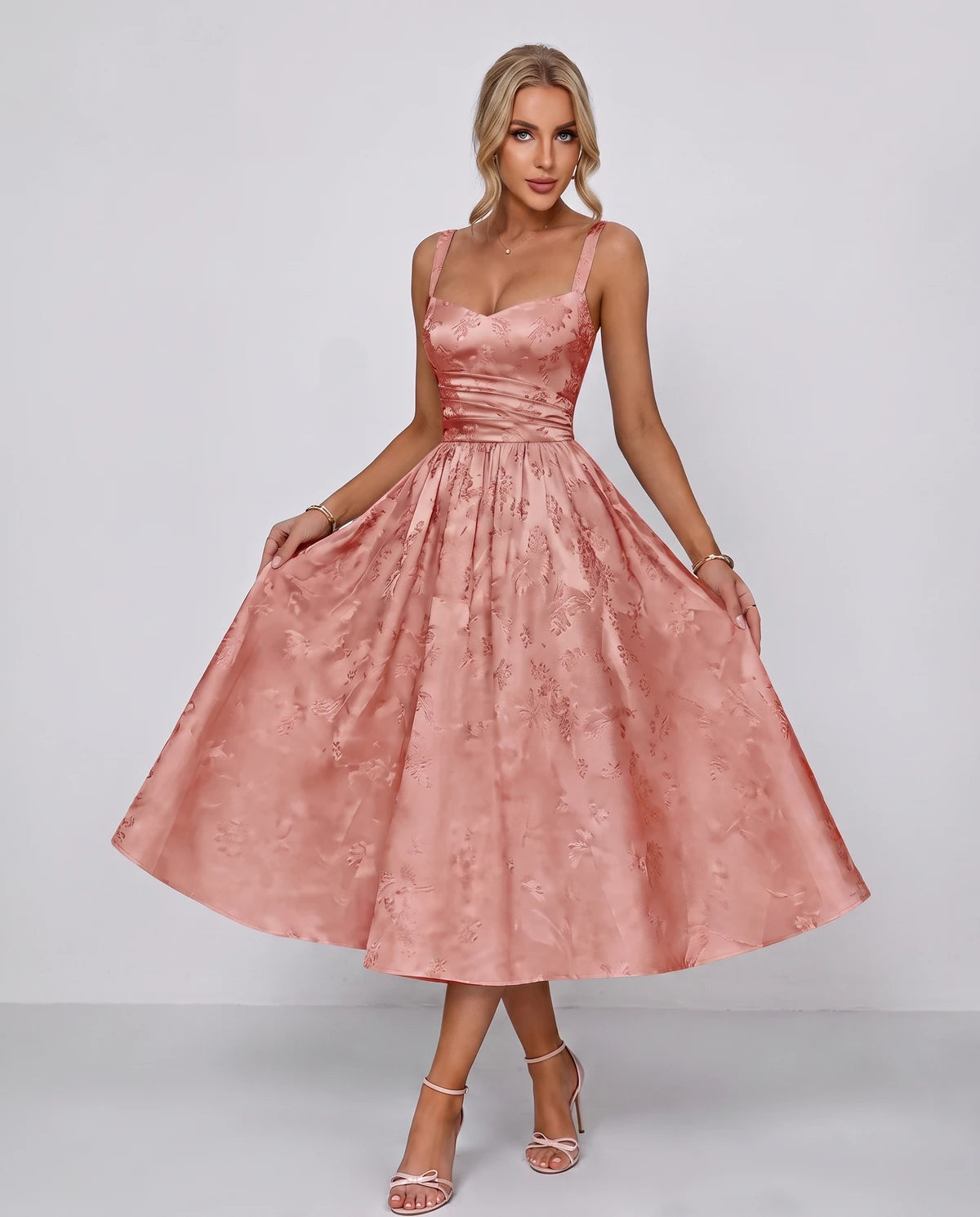 Belvedere Midi Dresses — Coral