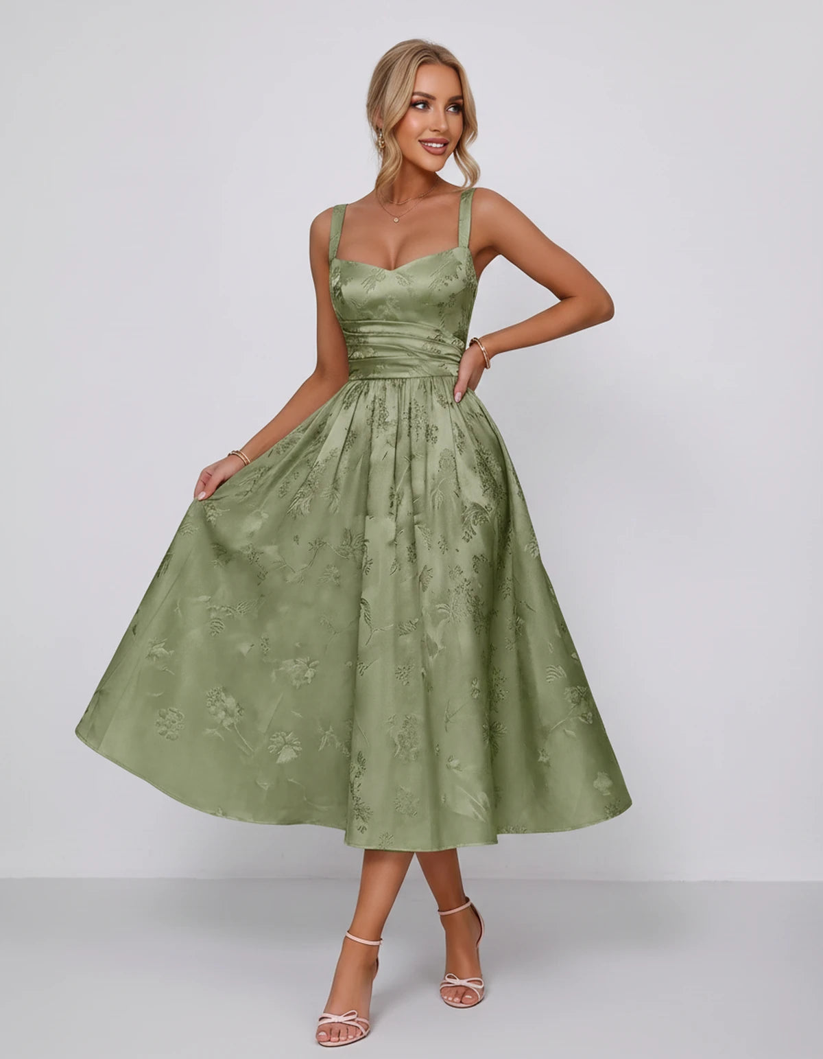 Belvedere Midi Dresses — Dusty Sage | SKU: SD-84503-dustysage-2,SD-84503-dustysage-4,SD-84503-dustysage-6,SD-84503-dustysage-8,SD-84503-dustysage-10,SD-84503-dustysage-12,SD-84503-dustysage-14,SD-84503-dustysage-16,SD-84503-dustysage-16W,SD-84503-dustysage-18W,SD-84503-dustysage-20W
