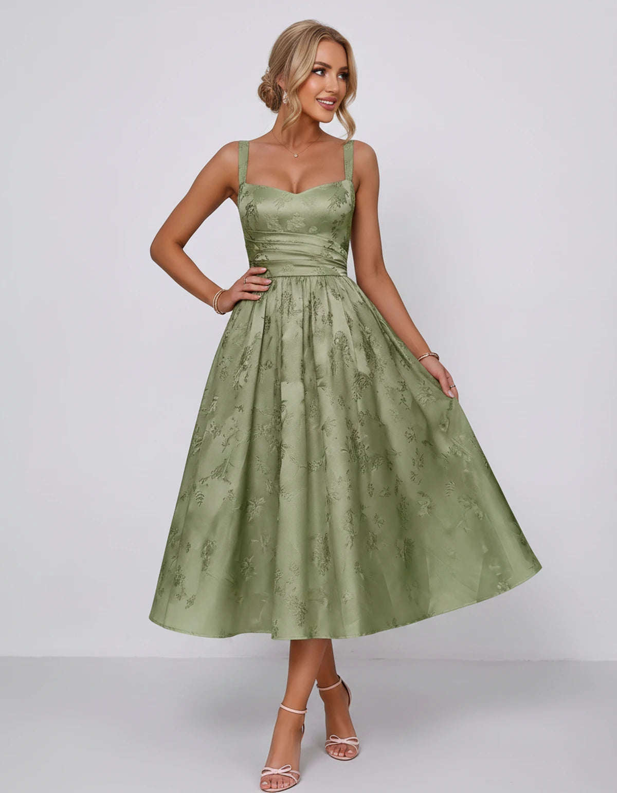 Belvedere Midi Dresses — Dusty Sage | SKU: SD-84503-dustysage-2,SD-84503-dustysage-4,SD-84503-dustysage-6,SD-84503-dustysage-8,SD-84503-dustysage-10,SD-84503-dustysage-12,SD-84503-dustysage-14,SD-84503-dustysage-16,SD-84503-dustysage-16W,SD-84503-dustysage-18W,SD-84503-dustysage-20W