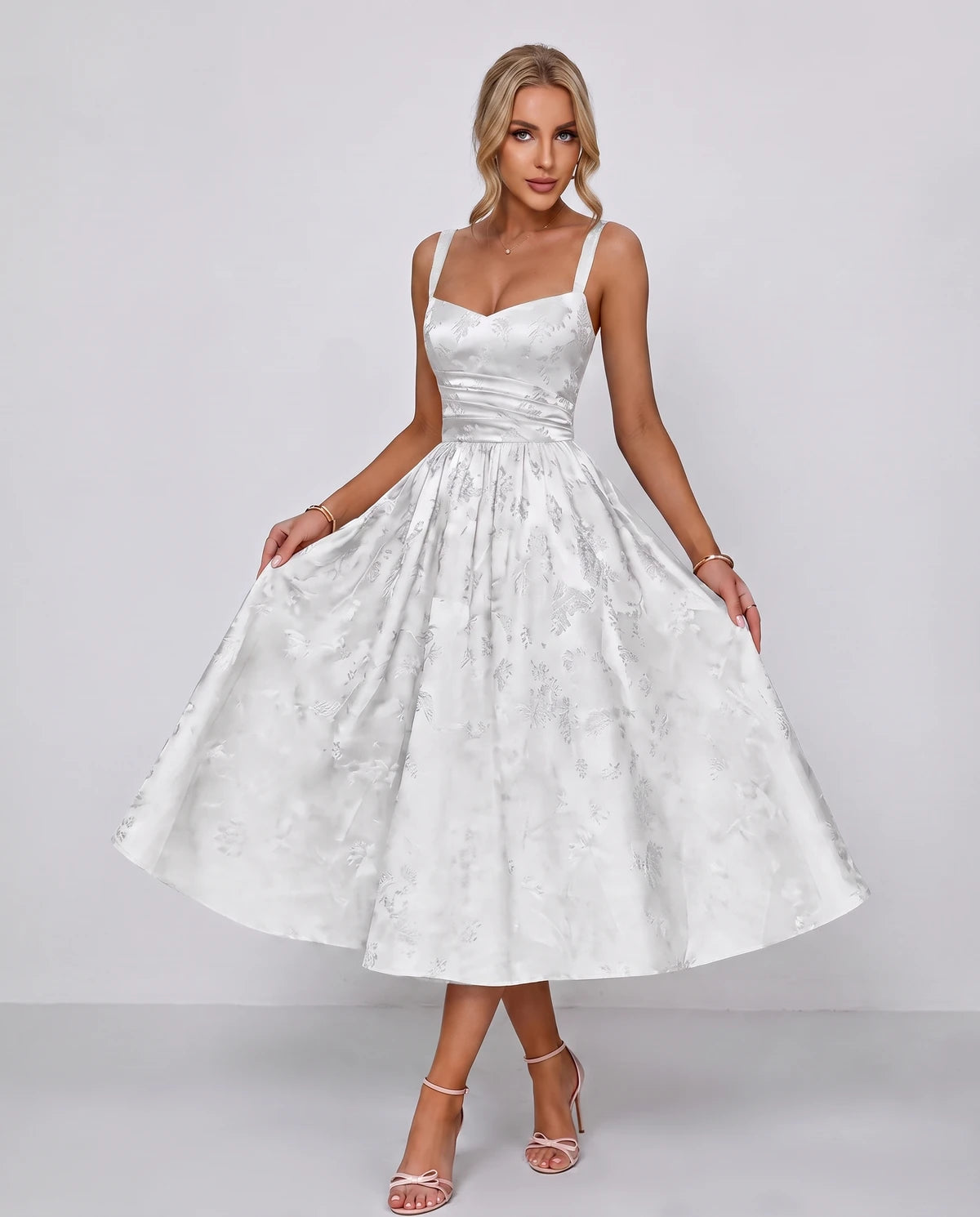 Belvedere Midi Dresses — White