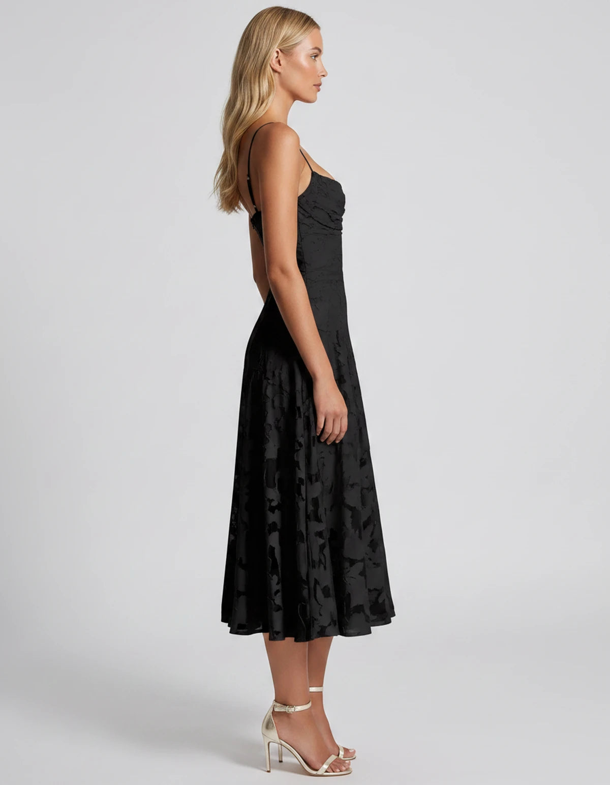 Benedetta Midi Dresses — Black | SKU: SD-33761-black-2,SD-33761-black-4,SD-33761-black-6,SD-33761-black-8,SD-33761-black-10,SD-33761-black-12,SD-33761-black-14,SD-33761-black-16,SD-33761-black-16W,SD-33761-black-18W,SD-33761-black-20W,SD-33761-black-22W