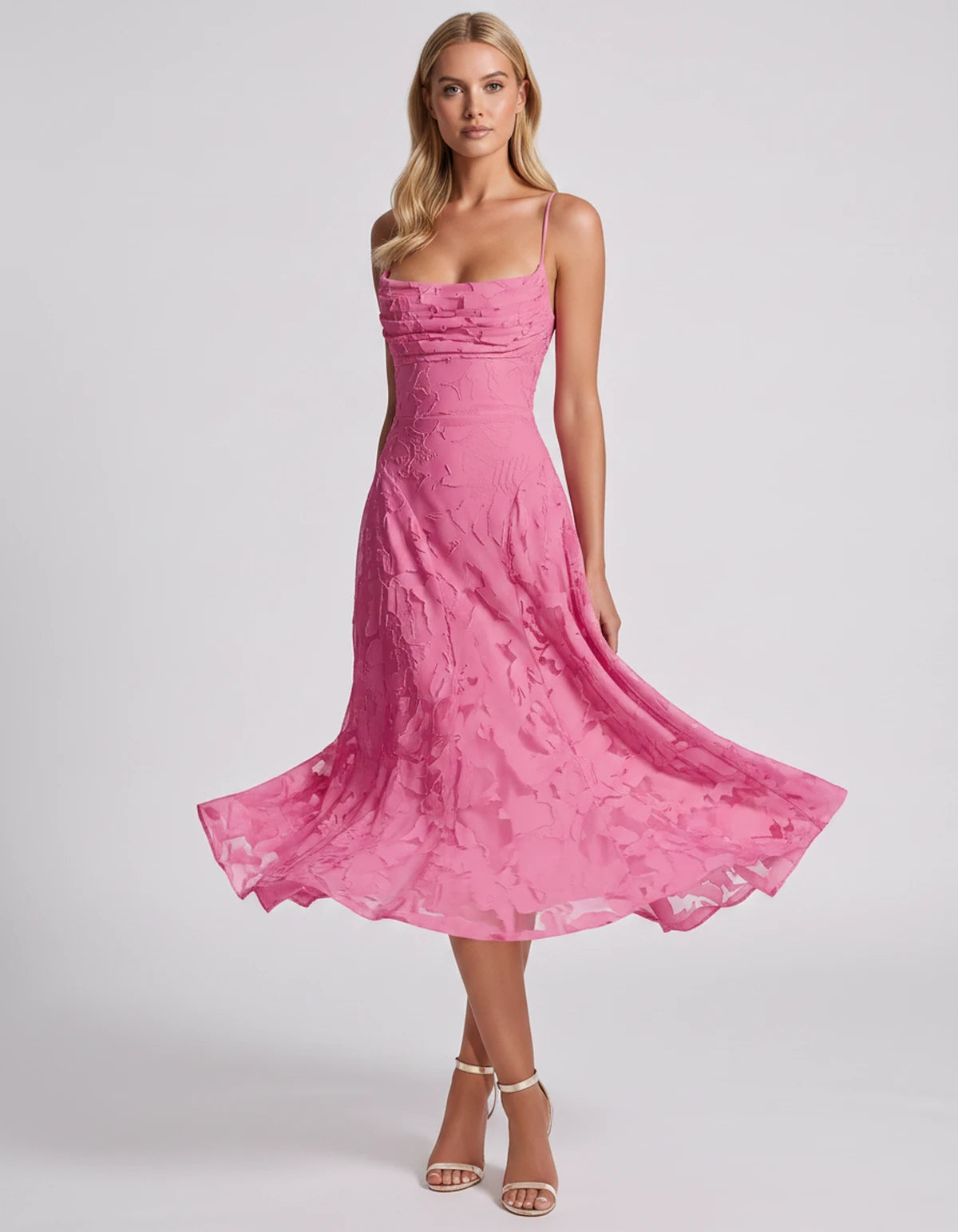 Benedetta Midi Dresses — Hot Pink | SKU: SD-33761-hotpink-2,SD-33761-hotpink-4,SD-33761-hotpink-6,SD-33761-hotpink-8,SD-33761-hotpink-10,SD-33761-hotpink-12,SD-33761-hotpink-14,SD-33761-hotpink-16,SD-33761-hotpink-16W,SD-33761-hotpink-18W,SD-33761-hotpink-20W,SD-33761-hotpink-22W