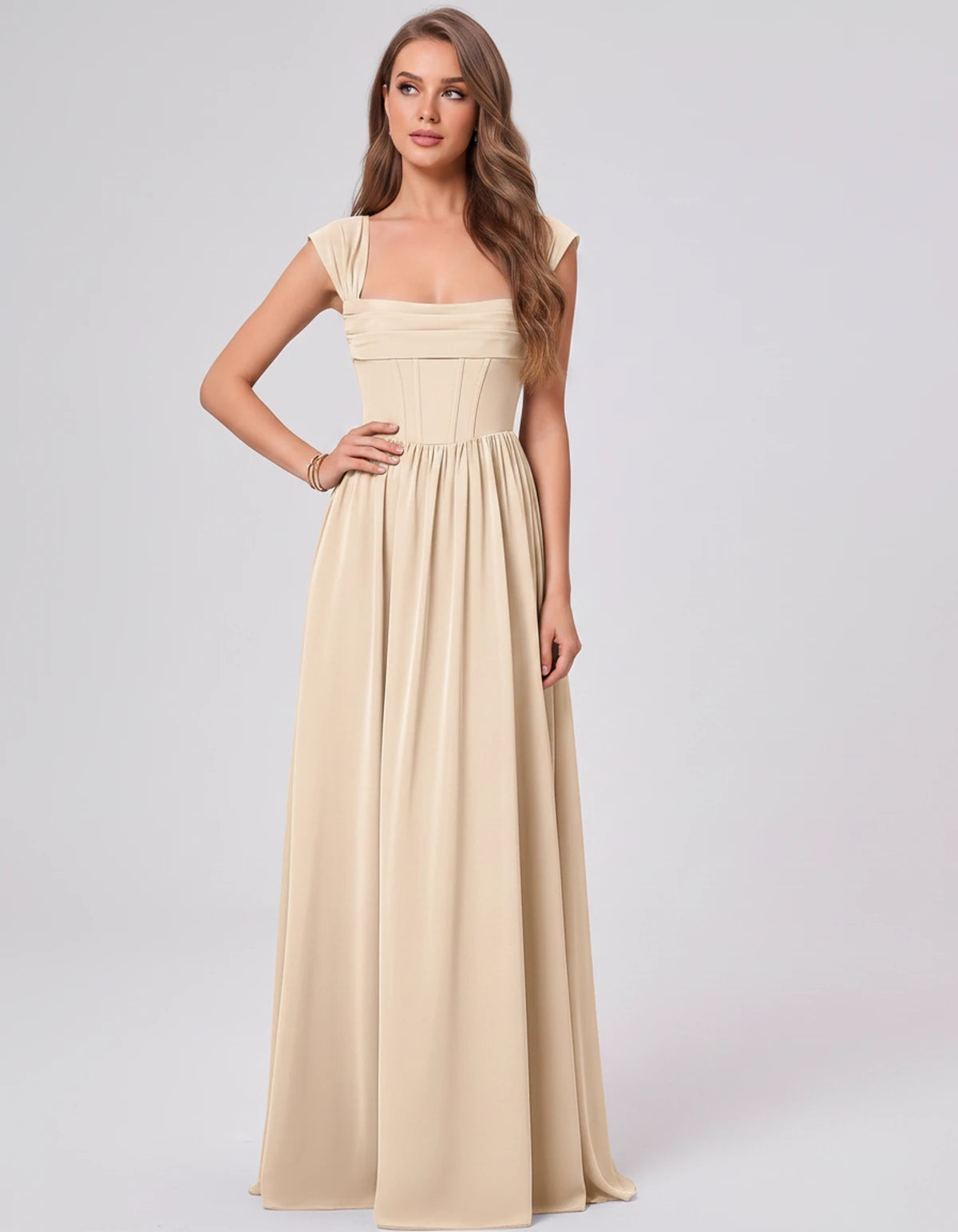 Beryl Maxi Dress — Champagne | SKU: SD-18542-champagne-2,SD-18542-champagne-4,SD-18542-champagne-6,SD-18542-champagne-8,SD-18542-champagne-10,SD-18542-champagne-12,SD-18542-champagne-14,SD-18542-champagne-16,SD-18542-champagne-16W,SD-18542-champagne-18W,SD-18542-champagne-20W,SD-18542-champagne-22W,SD-18542-champagne-24W