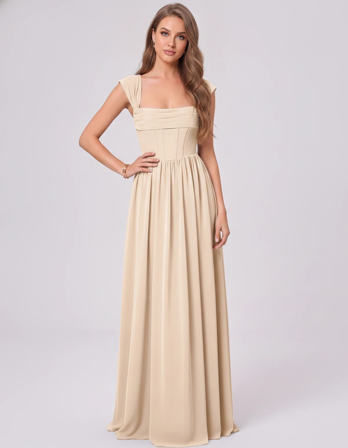 Beryl Maxi Dress — Champagne | SKU: SD-18542-champagne-2,SD-18542-champagne-4,SD-18542-champagne-6,SD-18542-champagne-8,SD-18542-champagne-10,SD-18542-champagne-12,SD-18542-champagne-14,SD-18542-champagne-16,SD-18542-champagne-16W,SD-18542-champagne-18W,SD-18542-champagne-20W,SD-18542-champagne-22W,SD-18542-champagne-24W