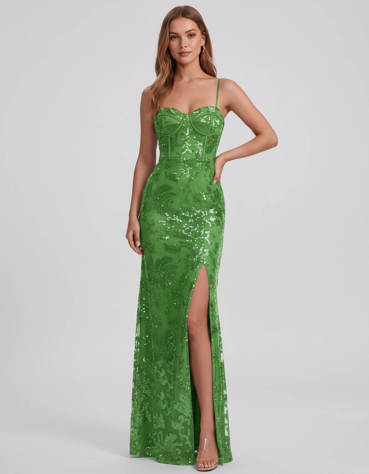 Bexley Maxi Dress — Green | SKU: SD-15030-green-2,SD-15030-green-4,SD-15030-green-6,SD-15030-green-8,SD-15030-green-10,SD-15030-green-12,SD-15030-green-14,SD-15030-green-16,SD-15030-green-16W,SD-15030-green-18W,SD-15030-green-20W,SD-15030-green-22W,SD-15030-green-24W