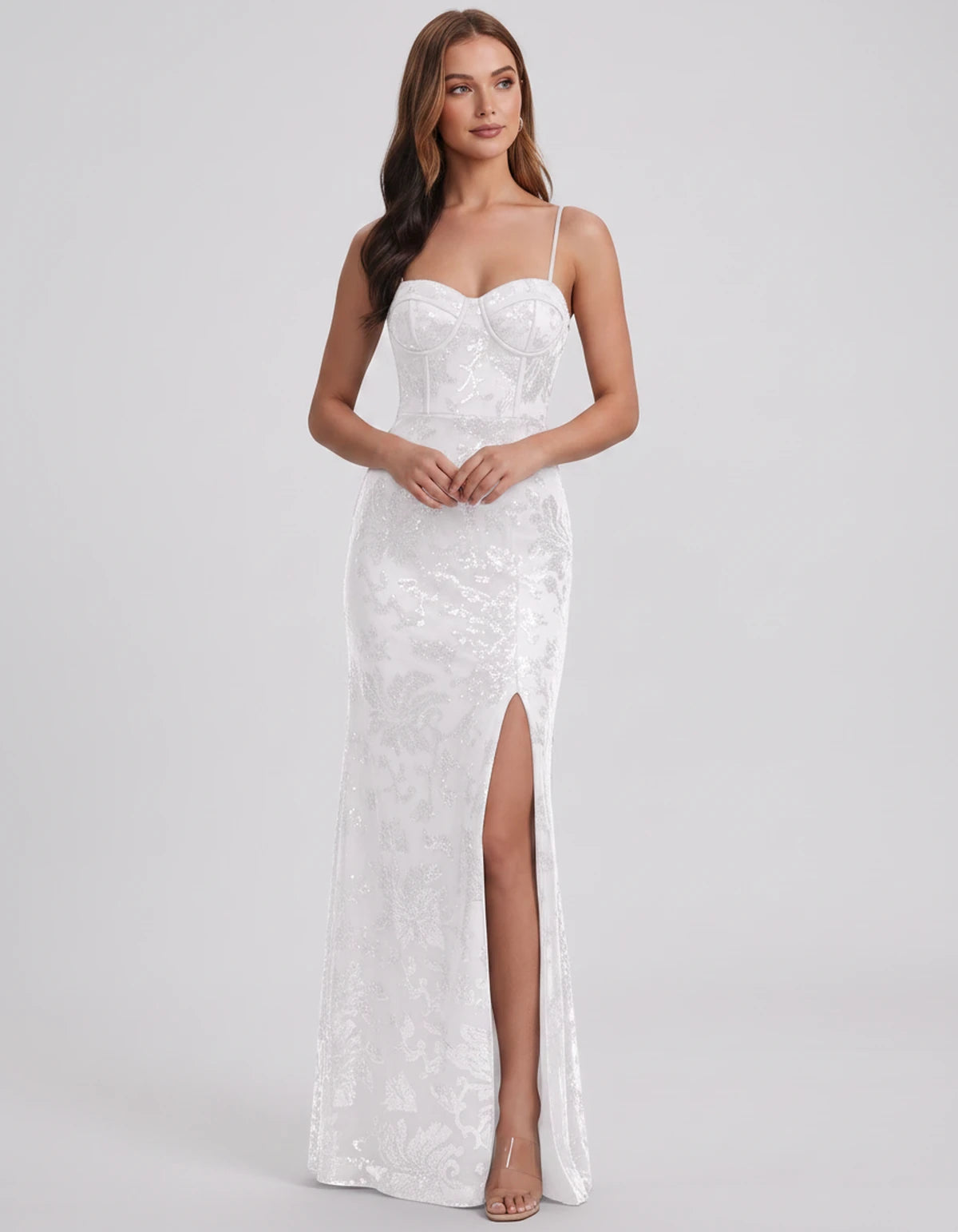 Bexley Maxi Dress — White | SKU: SD-15030-white-2,SD-15030-white-4,SD-15030-white-6,SD-15030-white-8,SD-15030-white-10,SD-15030-white-12,SD-15030-white-14,SD-15030-white-16,SD-15030-white-16W,SD-15030-white-18W,SD-15030-white-20W,SD-15030-white-22W,SD-15030-white-24W