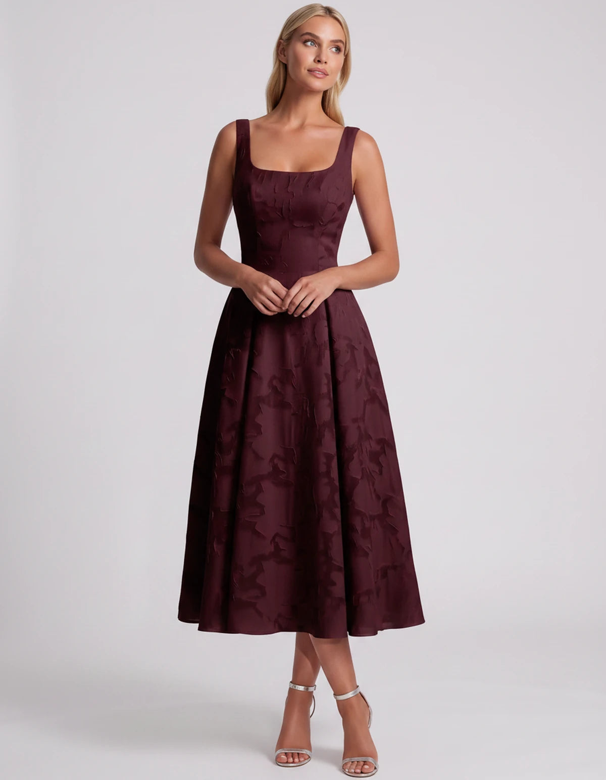 Blanchette Midi Dresses — Burgundy | SKU: SD-79480-burgundy-2,SD-79480-burgundy-4,SD-79480-burgundy-6,SD-79480-burgundy-8,SD-79480-burgundy-10,SD-79480-burgundy-12,SD-79480-burgundy-14,SD-79480-burgundy-16,SD-79480-burgundy-16W,SD-79480-burgundy-18W,SD-79480-burgundy-20W,SD-79480-burgundy-22W,SD-79480-burgundy-24W