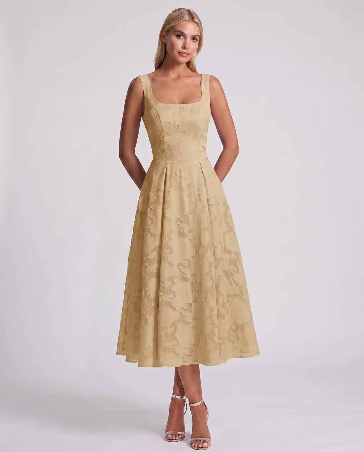 Blanchette Midi Dresses — Champagne
