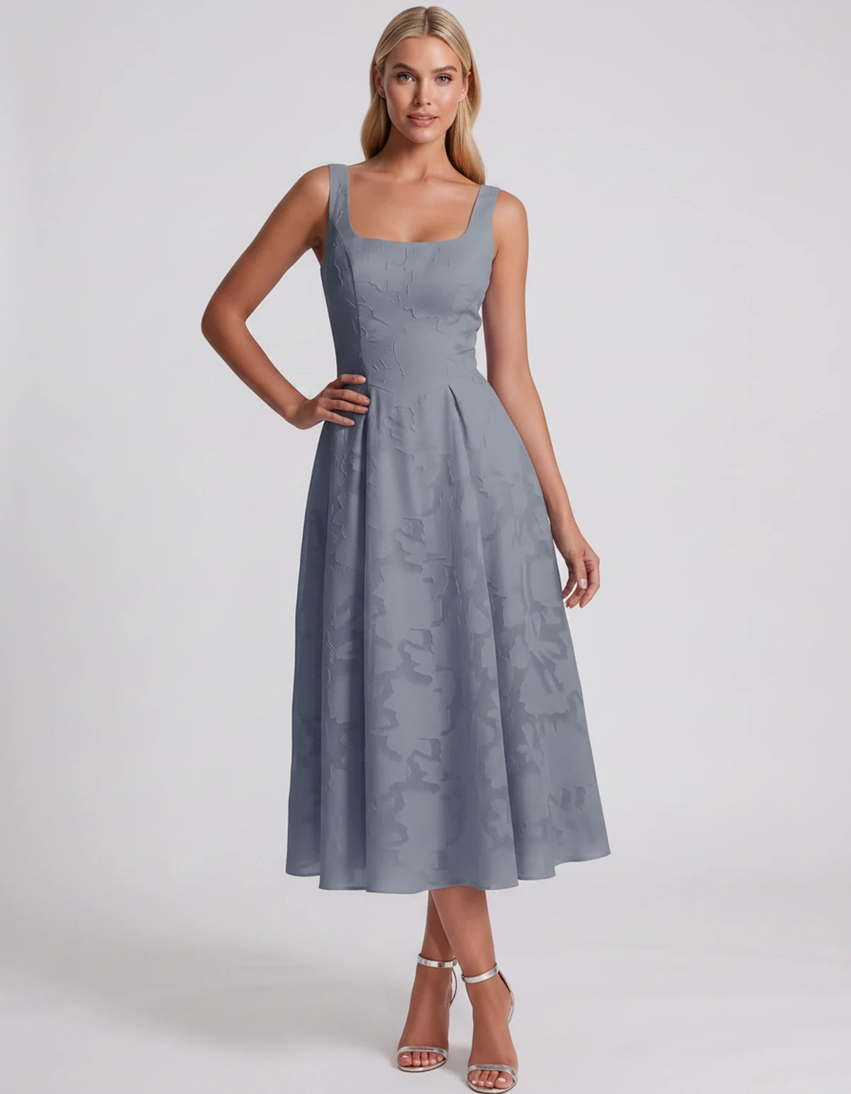 Blanchette Midi Dresses — Dusty Blue | SKU: SD-79480-dustyblue-2,SD-79480-dustyblue-4,SD-79480-dustyblue-6,SD-79480-dustyblue-8,SD-79480-dustyblue-10,SD-79480-dustyblue-12,SD-79480-dustyblue-14,SD-79480-dustyblue-16,SD-79480-dustyblue-16W,SD-79480-dustyblue-18W,SD-79480-dustyblue-20W,SD-79480-dustyblue-22W,SD-79480-dustyblue-24W