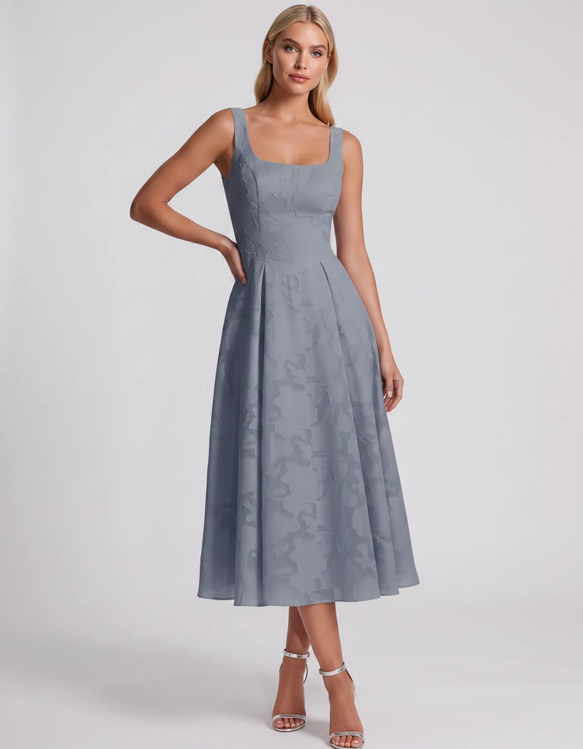 Blanchette Midi Dresses — Dusty Blue | SKU: SD-79480-dustyblue-2,SD-79480-dustyblue-4,SD-79480-dustyblue-6,SD-79480-dustyblue-8,SD-79480-dustyblue-10,SD-79480-dustyblue-12,SD-79480-dustyblue-14,SD-79480-dustyblue-16,SD-79480-dustyblue-16W,SD-79480-dustyblue-18W,SD-79480-dustyblue-20W,SD-79480-dustyblue-22W,SD-79480-dustyblue-24W