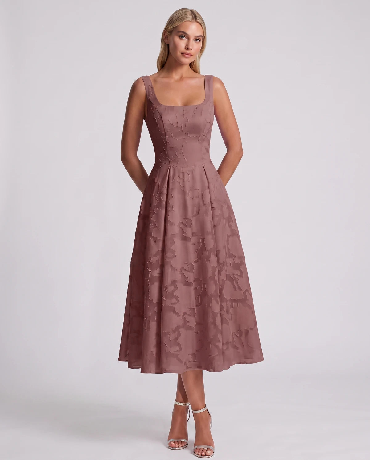 Blanchette Midi Dresses — Dusty Rose