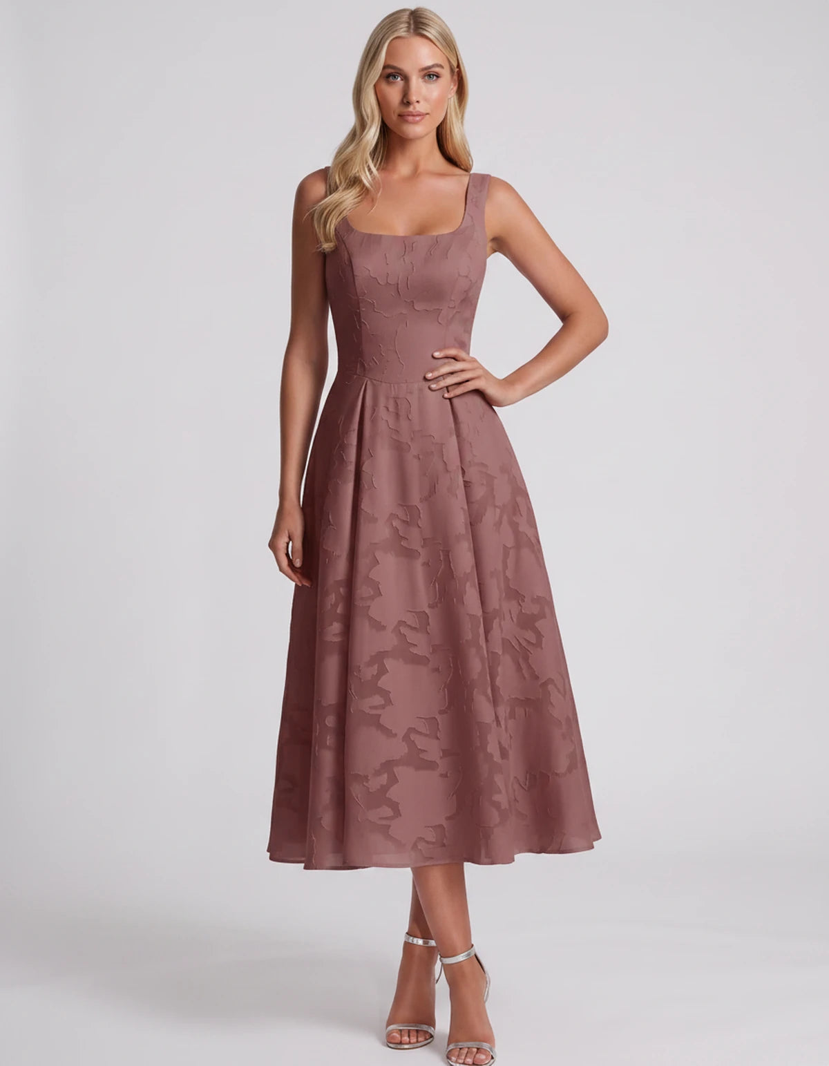 Blanchette Midi Dresses — Dusty Rose | SKU: SD-79480-dustyrose-2,SD-79480-dustyrose-4,SD-79480-dustyrose-6,SD-79480-dustyrose-8,SD-79480-dustyrose-10,SD-79480-dustyrose-12,SD-79480-dustyrose-14,SD-79480-dustyrose-16,SD-79480-dustyrose-16W,SD-79480-dustyrose-18W,SD-79480-dustyrose-20W,SD-79480-dustyrose-22W,SD-79480-dustyrose-24W