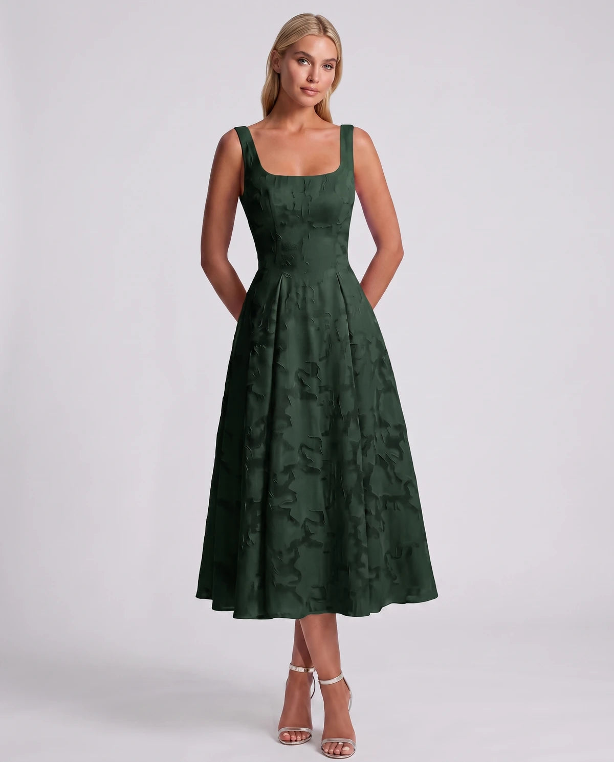 Blanchette Midi Dresses — Emerald Green