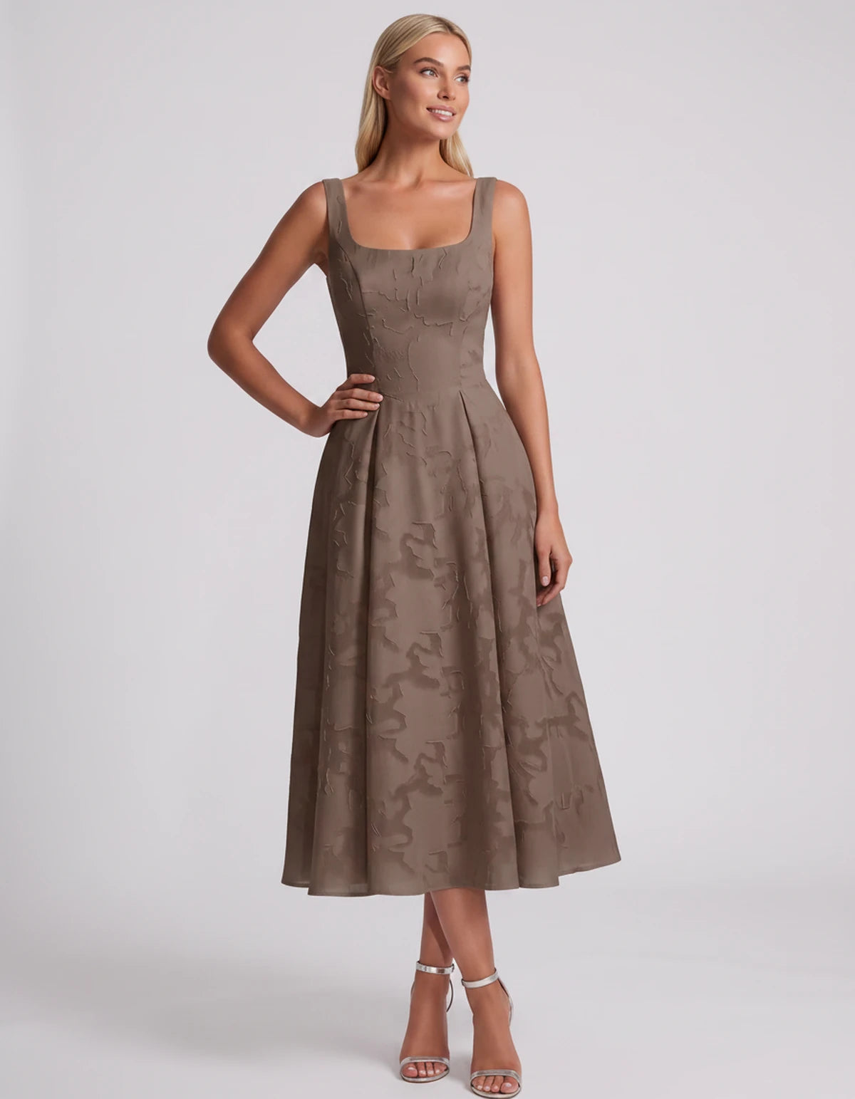 Blanchette Midi Dresses — Khaki | SKU: SD-79480-khaki-2,SD-79480-khaki-4,SD-79480-khaki-6,SD-79480-khaki-8,SD-79480-khaki-10,SD-79480-khaki-12,SD-79480-khaki-14,SD-79480-khaki-16,SD-79480-khaki-16W,SD-79480-khaki-18W,SD-79480-khaki-20W,SD-79480-khaki-22W,SD-79480-khaki-24W