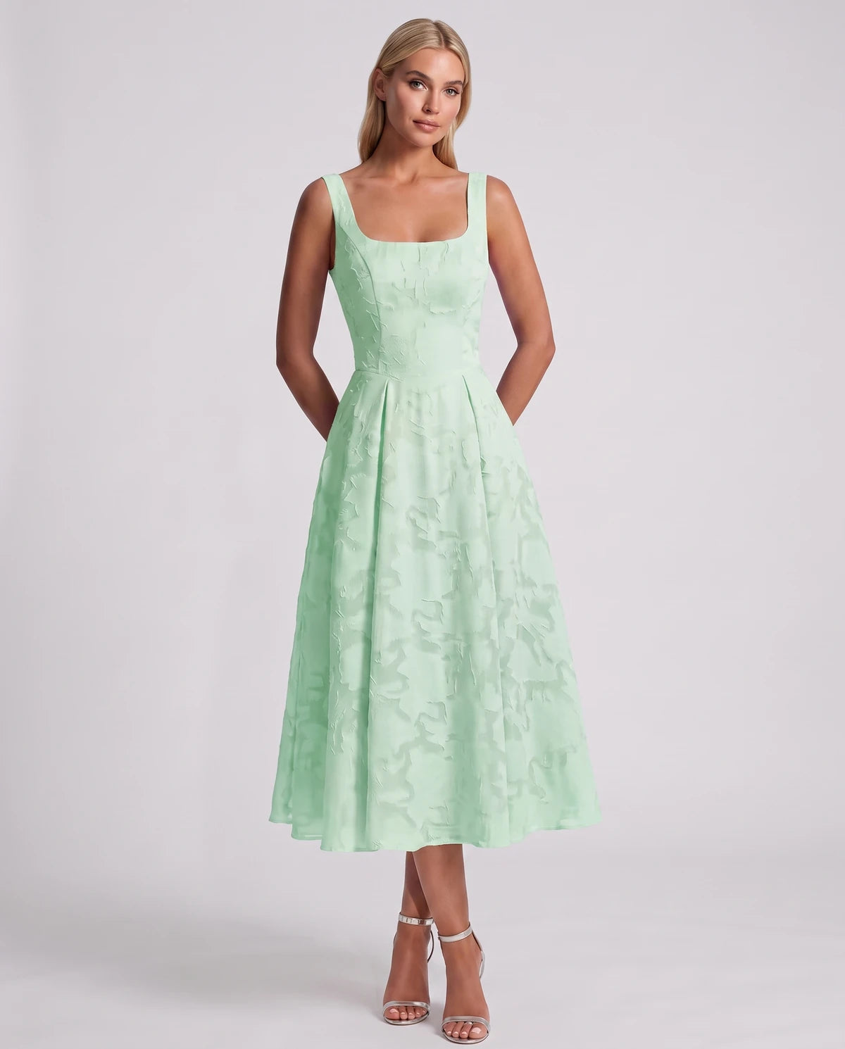 Blanchette Midi Dresses — Mint Green
