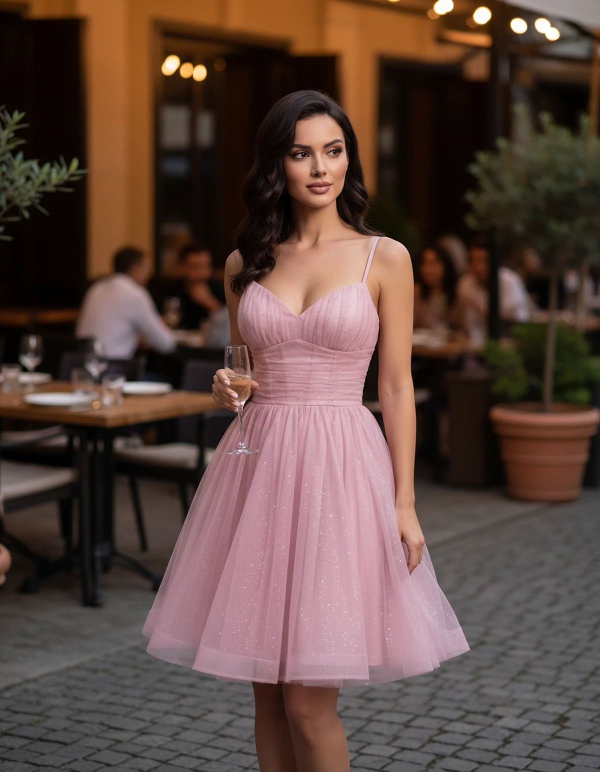Brienne Mini Dress — Pink | SKU: SD-59178-pink-2,SD-59178-pink-4,SD-59178-pink-6,SD-59178-pink-8,SD-59178-pink-10,SD-59178-pink-12,SD-59178-pink-14,SD-59178-pink-16,SD-59178-pink-16W,SD-59178-pink-18W,SD-59178-pink-20W,SD-59178-pink-22W