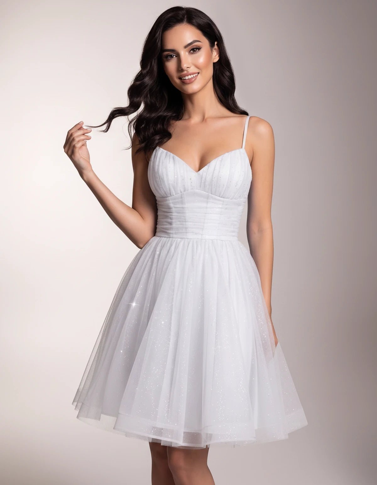 Brienne Mini Dress — White | SKU: SD-59178-white-2,SD-59178-white-4,SD-59178-white-6,SD-59178-white-8,SD-59178-white-10,SD-59178-white-12,SD-59178-white-14,SD-59178-white-16,SD-59178-white-16W,SD-59178-white-18W,SD-59178-white-20W,SD-59178-white-22W