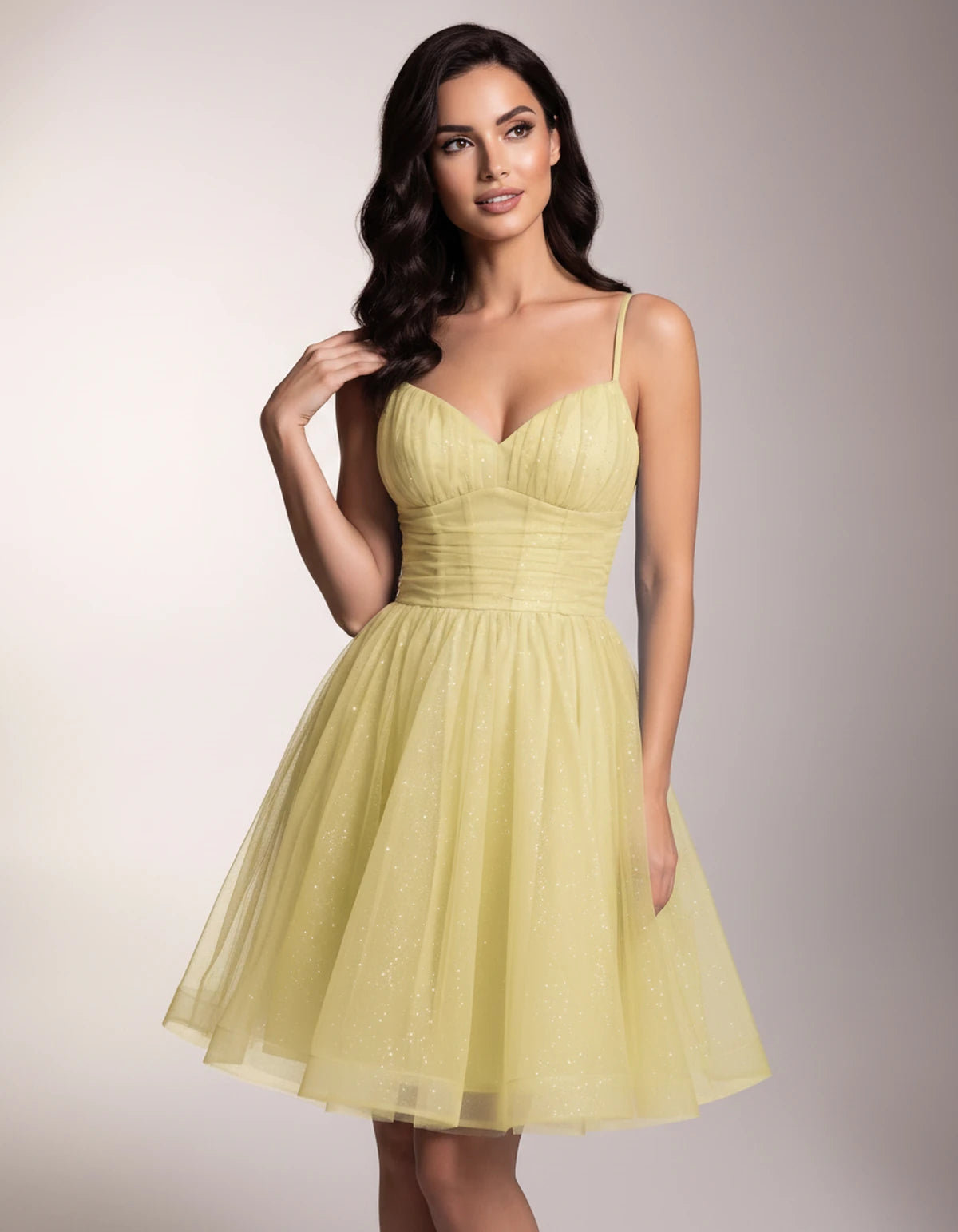 Brienne Mini Dress — Yellow | SKU: SD-59178-yellow-2,SD-59178-yellow-4,SD-59178-yellow-6,SD-59178-yellow-8,SD-59178-yellow-10,SD-59178-yellow-12,SD-59178-yellow-14,SD-59178-yellow-16,SD-59178-yellow-16W,SD-59178-yellow-18W,SD-59178-yellow-20W,SD-59178-yellow-22W