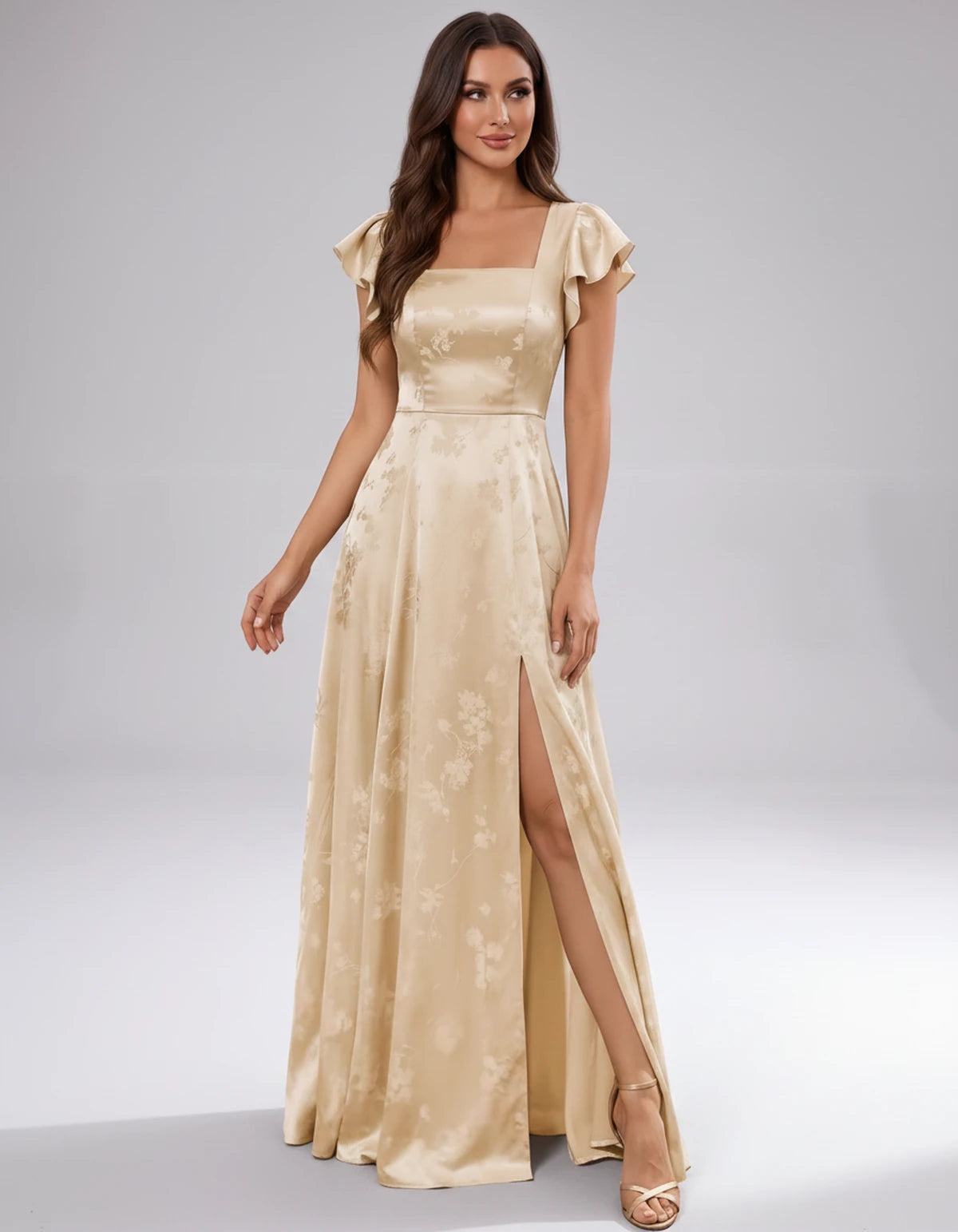 Briony Maxi Dress — Champagne | SKU: SD-73784-champagne-2,SD-73784-champagne-4,SD-73784-champagne-6,SD-73784-champagne-8,SD-73784-champagne-10,SD-73784-champagne-12,SD-73784-champagne-14,SD-73784-champagne-16,SD-73784-champagne-16W,SD-73784-champagne-18W,SD-73784-champagne-20W,SD-73784-champagne-22W