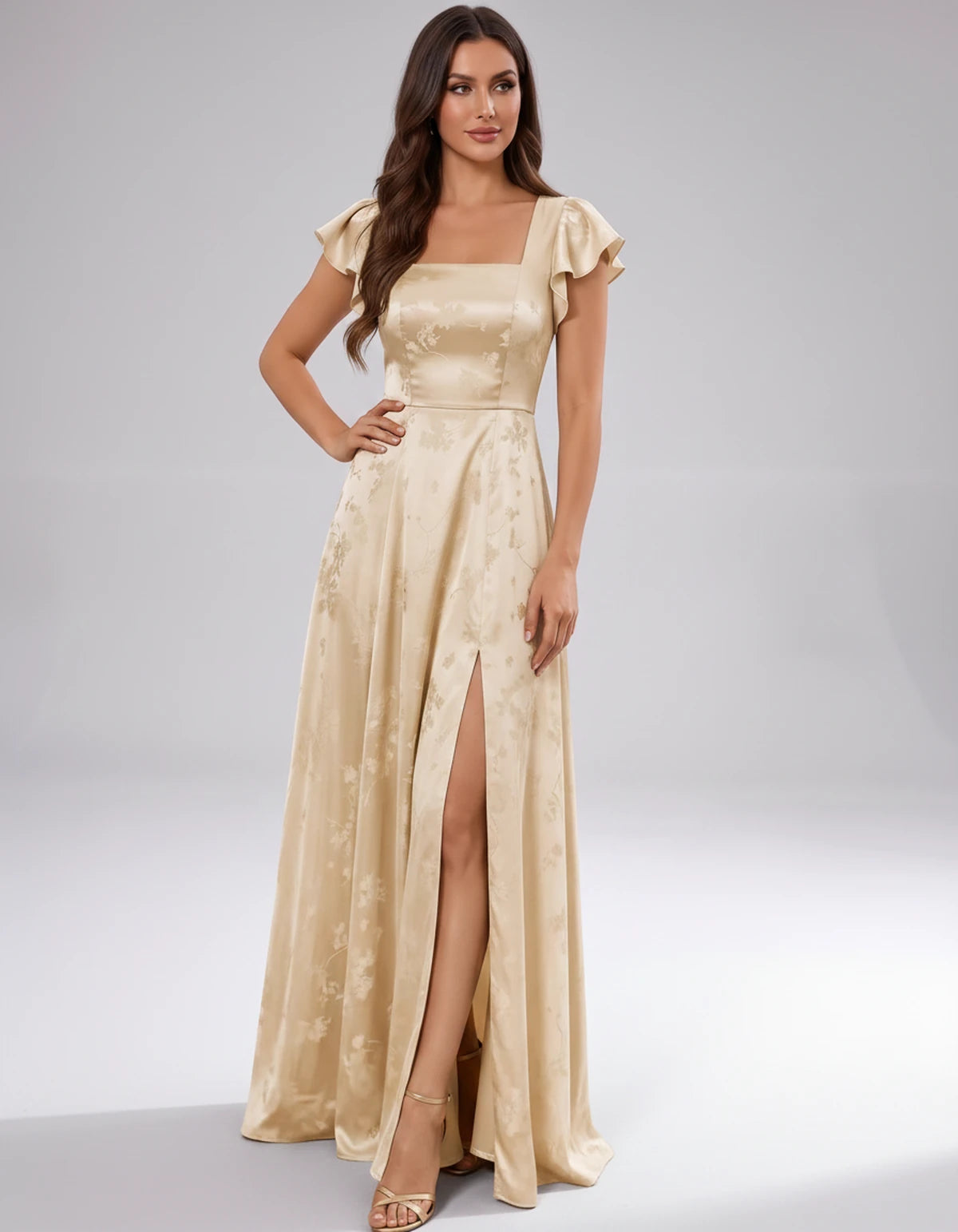 Briony Maxi Dress — Champagne | SKU: SD-73784-champagne-2,SD-73784-champagne-4,SD-73784-champagne-6,SD-73784-champagne-8,SD-73784-champagne-10,SD-73784-champagne-12,SD-73784-champagne-14,SD-73784-champagne-16,SD-73784-champagne-16W,SD-73784-champagne-18W,SD-73784-champagne-20W,SD-73784-champagne-22W
