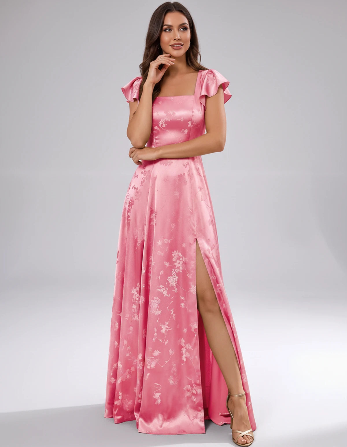 Briony Maxi Dress — Coral | SKU: SD-73784-coral-2,SD-73784-coral-4,SD-73784-coral-6,SD-73784-coral-8,SD-73784-coral-10,SD-73784-coral-12,SD-73784-coral-14,SD-73784-coral-16,SD-73784-coral-16W,SD-73784-coral-18W,SD-73784-coral-20W,SD-73784-coral-22W