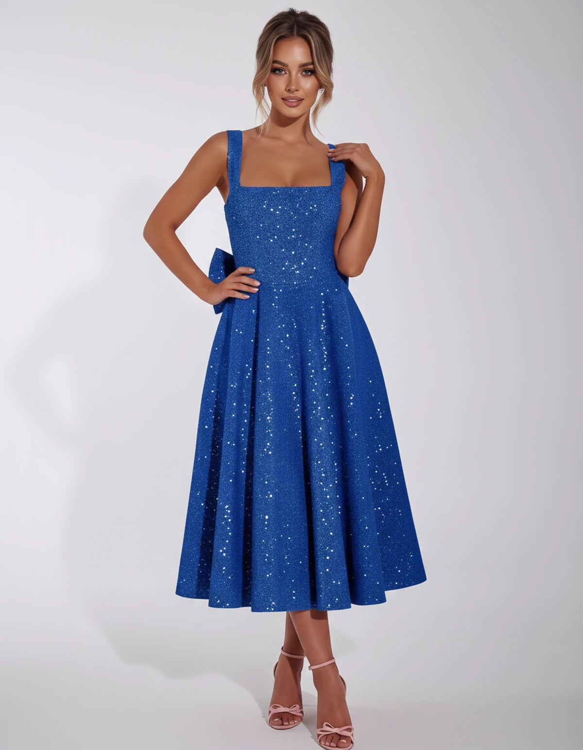 Calanthe Midi Dresses — Blue | SKU: SD-45767-blue-2,SD-45767-blue-4,SD-45767-blue-6,SD-45767-blue-8,SD-45767-blue-10,SD-45767-blue-12,SD-45767-blue-14,SD-45767-blue-16,SD-45767-blue-16W,SD-45767-blue-18W,SD-45767-blue-20W,SD-45767-blue-22W,SD-45767-blue-24W