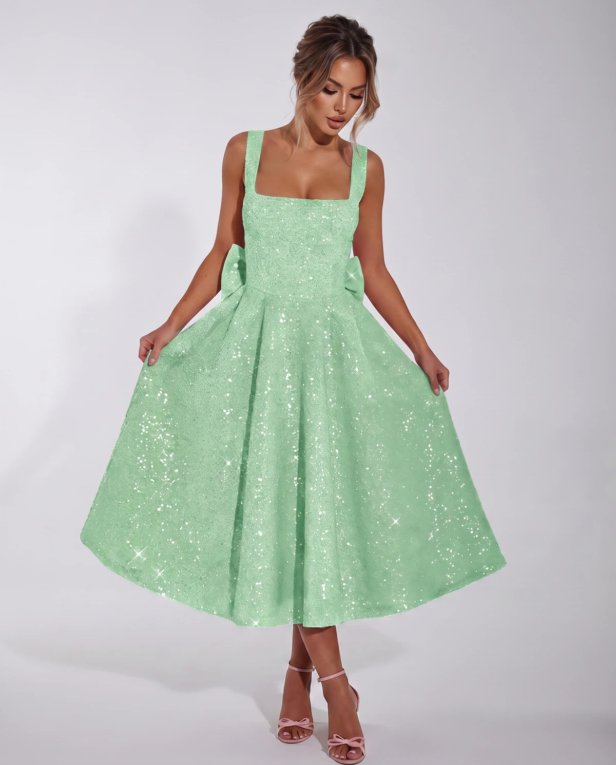 Calanthe Midi Dresses — Green