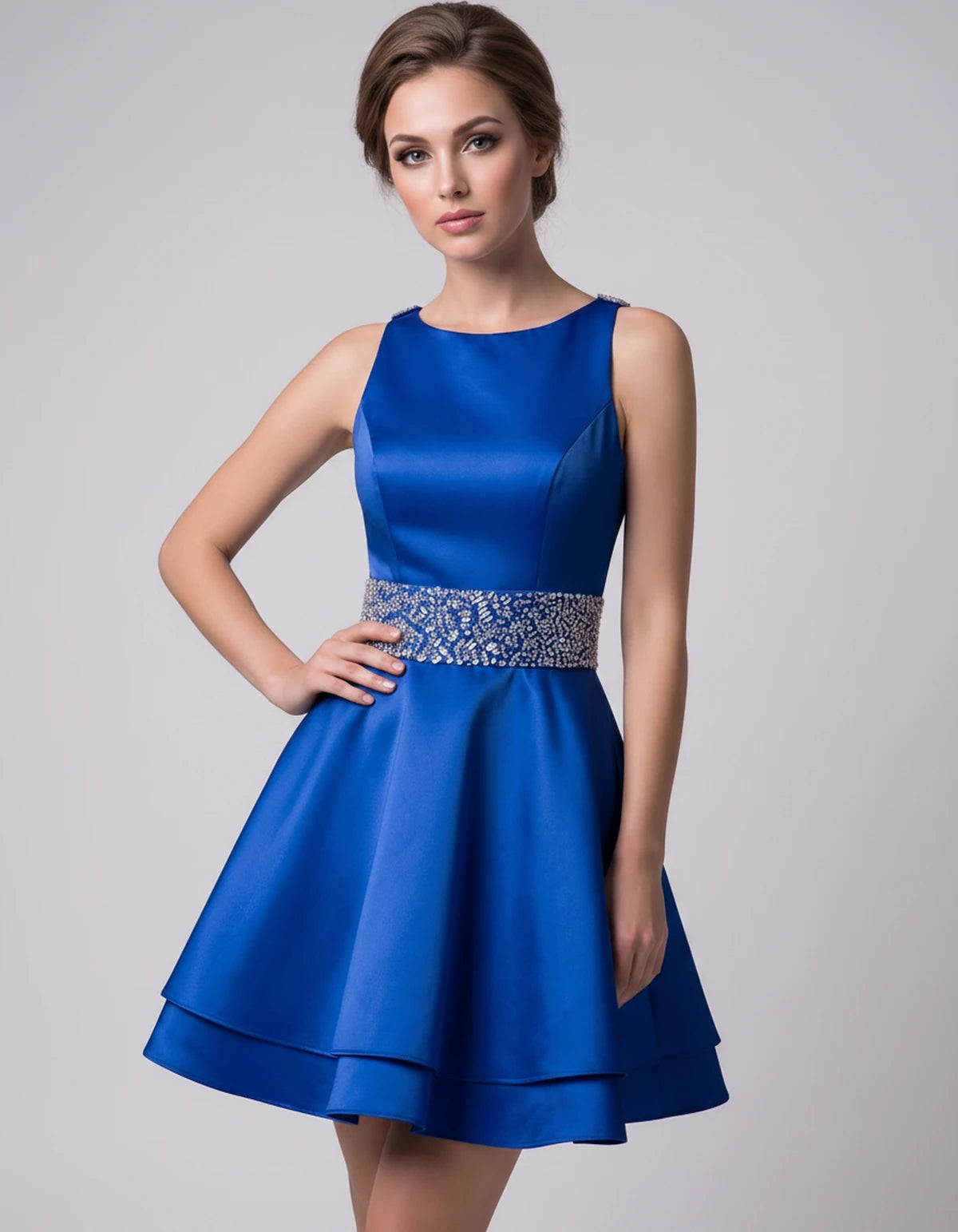 Caravelle Mini Dress — Blue | SKU: SD-47782-blue-2,SD-47782-blue-4,SD-47782-blue-6,SD-47782-blue-8,SD-47782-blue-10,SD-47782-blue-12,SD-47782-blue-14,SD-47782-blue-14W,SD-47782-blue-16,SD-47782-blue-16W,SD-47782-blue-18W,SD-47782-blue-20W,SD-47782-blue-22W,SD-47782-blue-24W