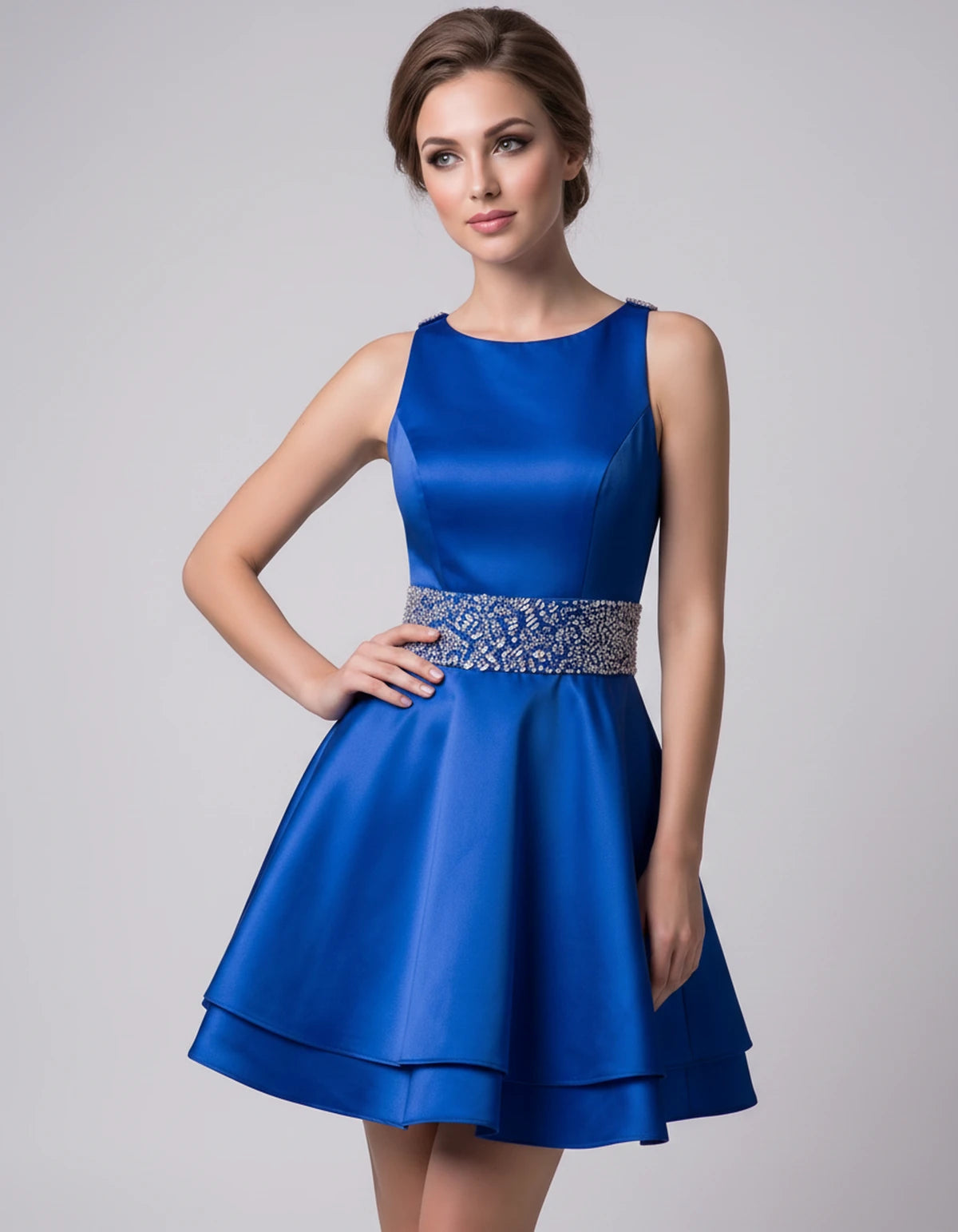 Caravelle Mini Dress — Blue | SKU: SD-47782-blue-2,SD-47782-blue-4,SD-47782-blue-6,SD-47782-blue-8,SD-47782-blue-10,SD-47782-blue-12,SD-47782-blue-14,SD-47782-blue-14W,SD-47782-blue-16,SD-47782-blue-16W,SD-47782-blue-18W,SD-47782-blue-20W,SD-47782-blue-22W,SD-47782-blue-24W