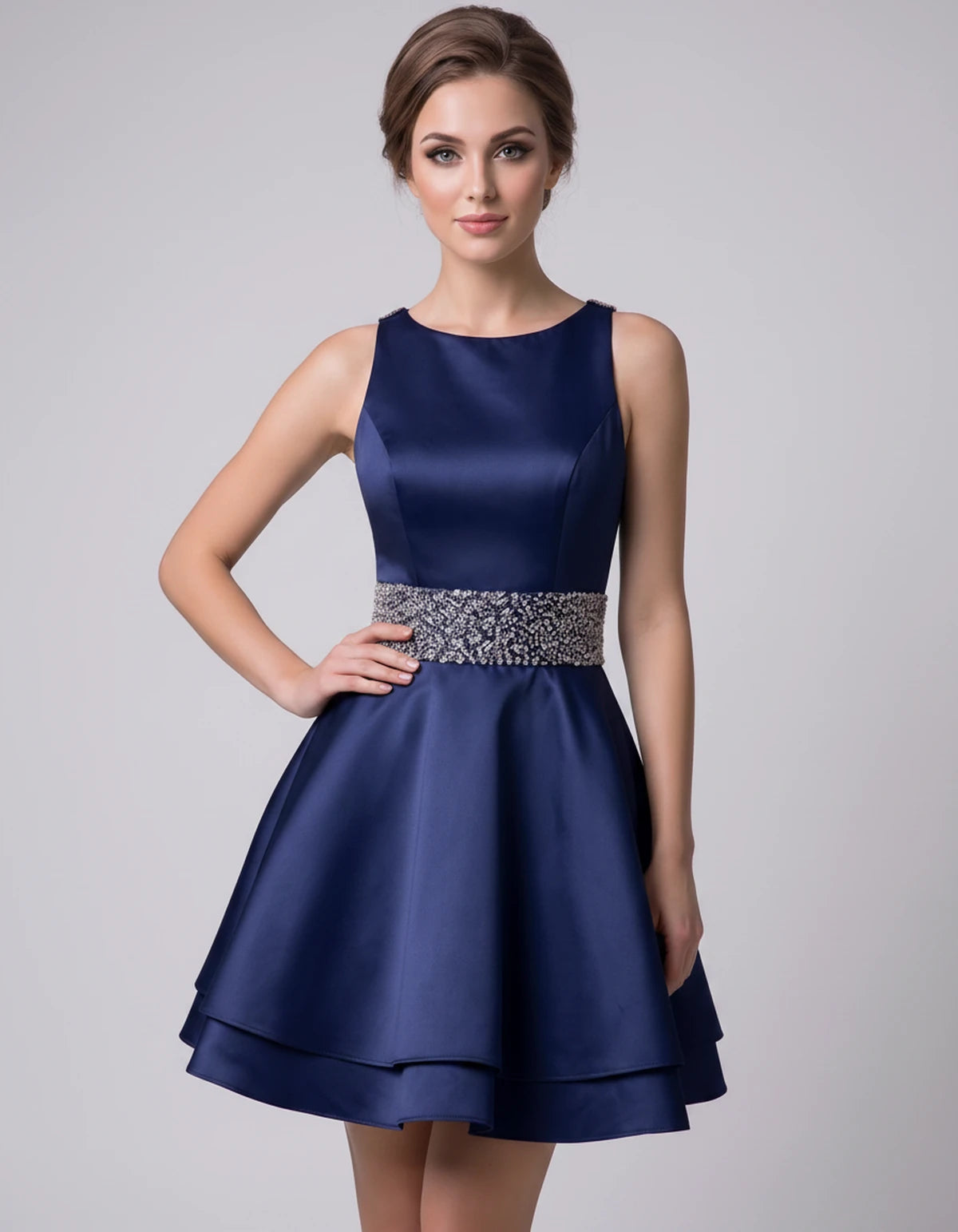 Caravelle Mini Dress — Navy Blue | SKU: SD-47782-navyblue-2,SD-47782-navyblue-4,SD-47782-navyblue-6,SD-47782-navyblue-8,SD-47782-navyblue-10,SD-47782-navyblue-12,SD-47782-navyblue-14,SD-47782-navyblue-14W,SD-47782-navyblue-16,SD-47782-navyblue-16W,SD-47782-navyblue-18W,SD-47782-navyblue-20W,SD-47782-navyblue-22W,SD-47782-navyblue-24W
