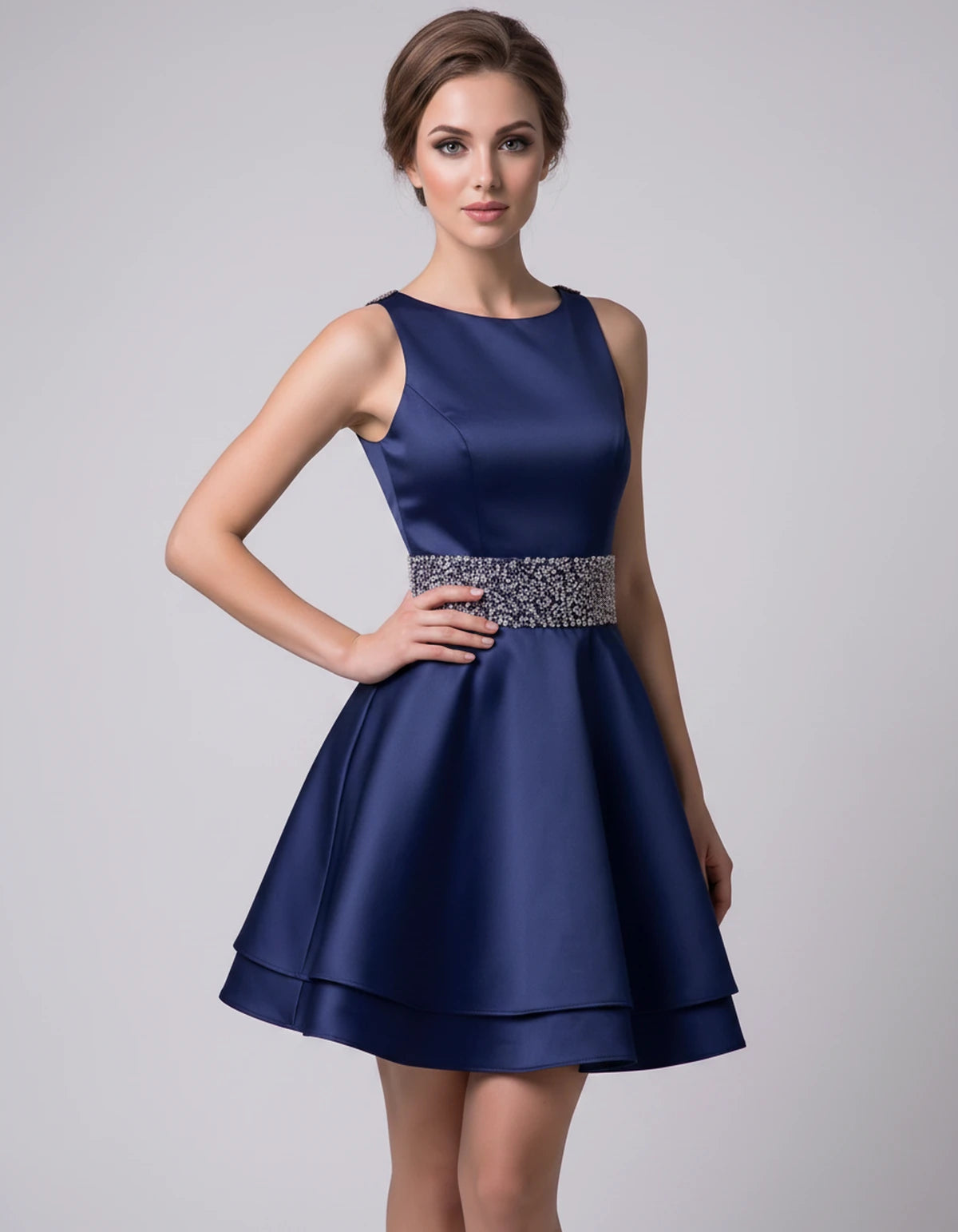 Caravelle Mini Dress — Navy Blue | SKU: SD-47782-navyblue-2,SD-47782-navyblue-4,SD-47782-navyblue-6,SD-47782-navyblue-8,SD-47782-navyblue-10,SD-47782-navyblue-12,SD-47782-navyblue-14,SD-47782-navyblue-14W,SD-47782-navyblue-16,SD-47782-navyblue-16W,SD-47782-navyblue-18W,SD-47782-navyblue-20W,SD-47782-navyblue-22W,SD-47782-navyblue-24W